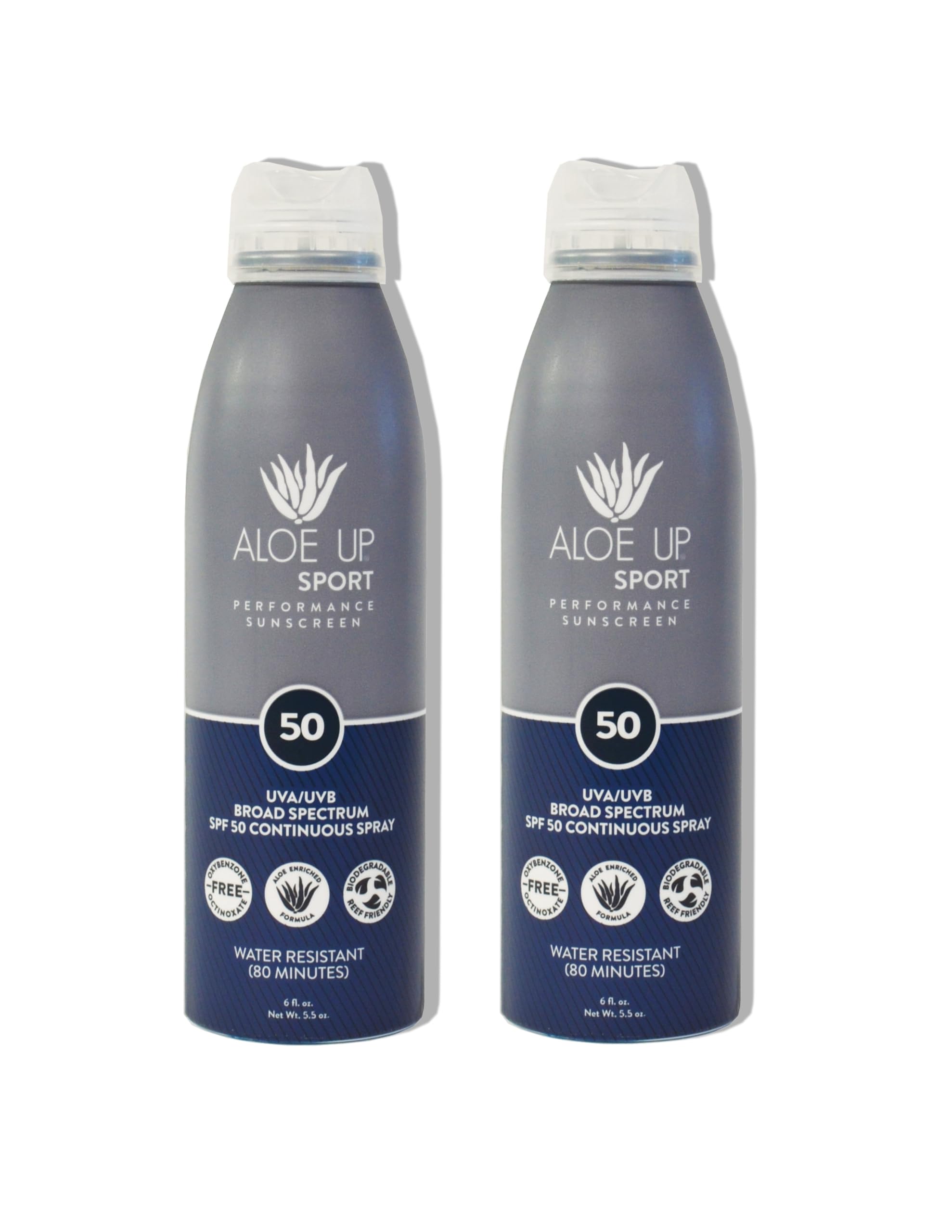 Aloe Up Sport Sunscreen Body Lotion SPF 50 – Broad Spectrum Sunblock With Aloe Vera Gel – Non-Greasy, Skin Sun Protection, No White Cast – Sunscreen – Fragrance-Free – 6 Oz, 2-Pack