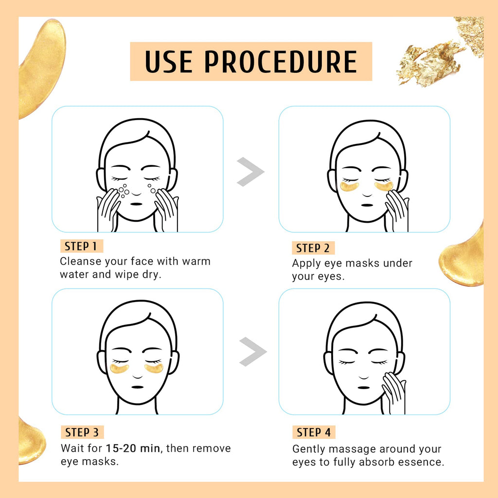 PEAUAMIE Under Eye Patches Collagen and Peptide Eye Mask for Dark Circles and Puffiness,Face Mask Skin Care Products 30 Pairs