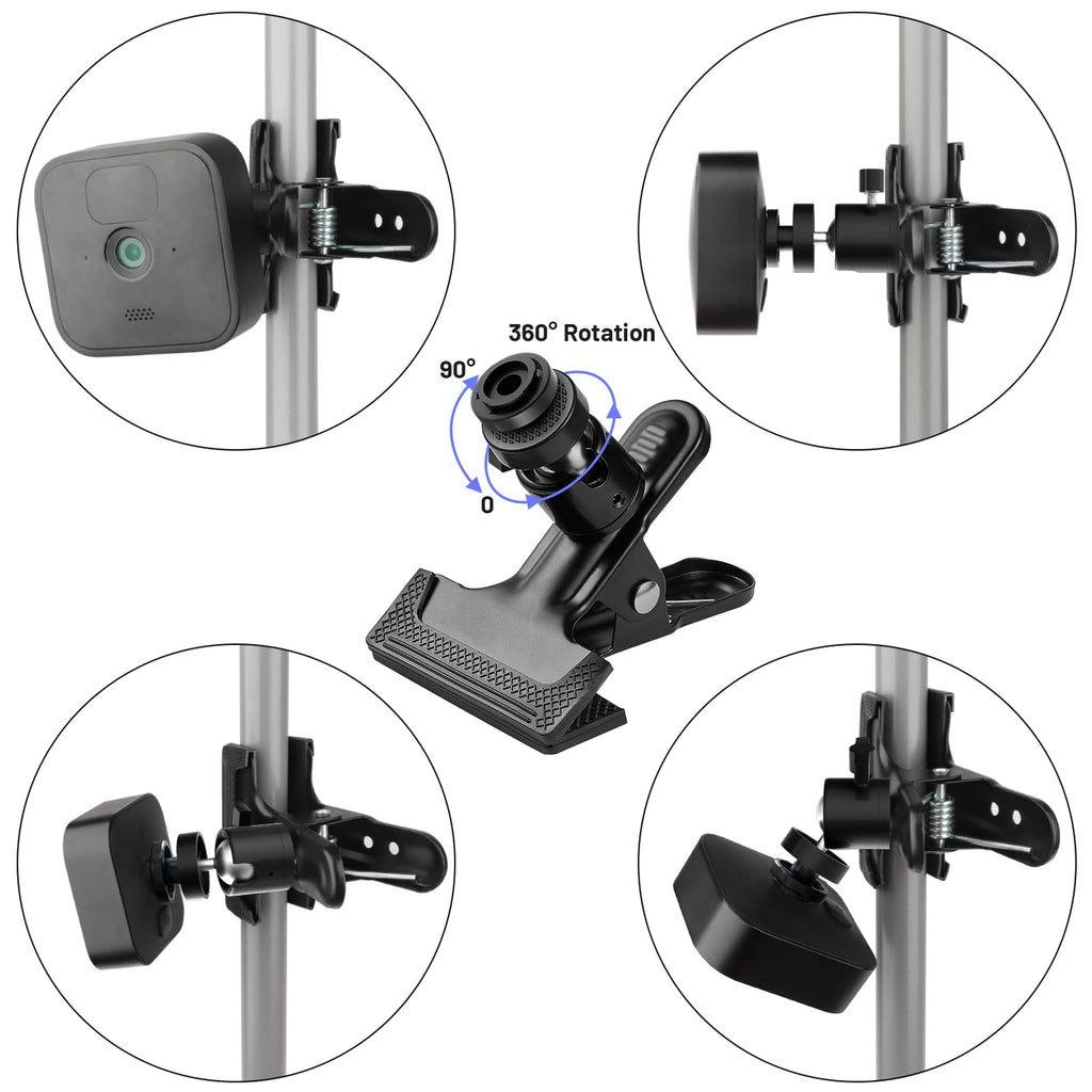 iTODOS 2 Pack Flexible Clip Clamp Mount - Compatible with Blink Mini, Outdoor (3rd Gen) XT3, XT, XT2, Indoor - 8 Inch Flexible Gooseneck Arm - Attach Camera Anywhere