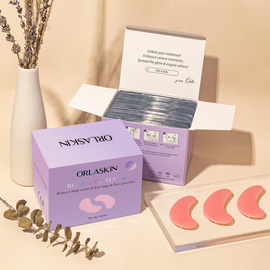 Eye Patches Under Eye Mask Skincare Hyaluronic Acid Under Eye Patches for Teen Girls Puffy Eyes and Dark Circles 24k Gold,Hyaluronic Acid,Rose,Eye Mask Pads Bag Treatment Skin Care(30Pairs)