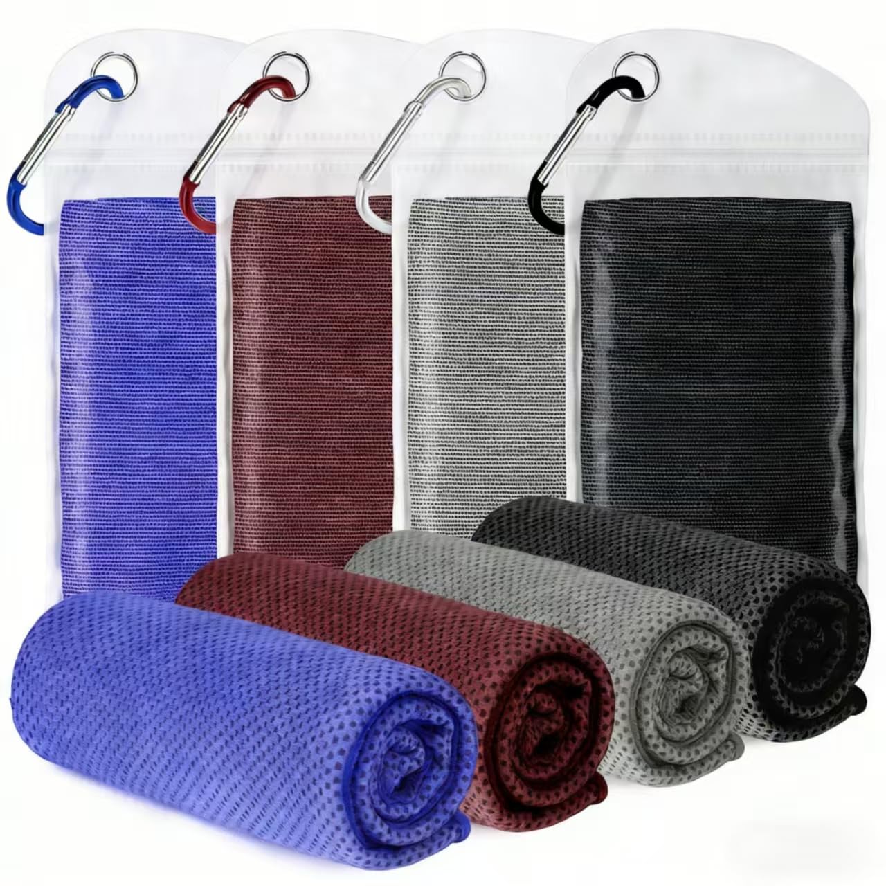 4 Pack Cooling Towels for Neck and Face(40"x12"), Cooling Neck Wraps, Ice Towel for Hot Weather, Soft Breathable Gym Towel, Cool Towel for Workout, Camping, Yoga, Sport, Running