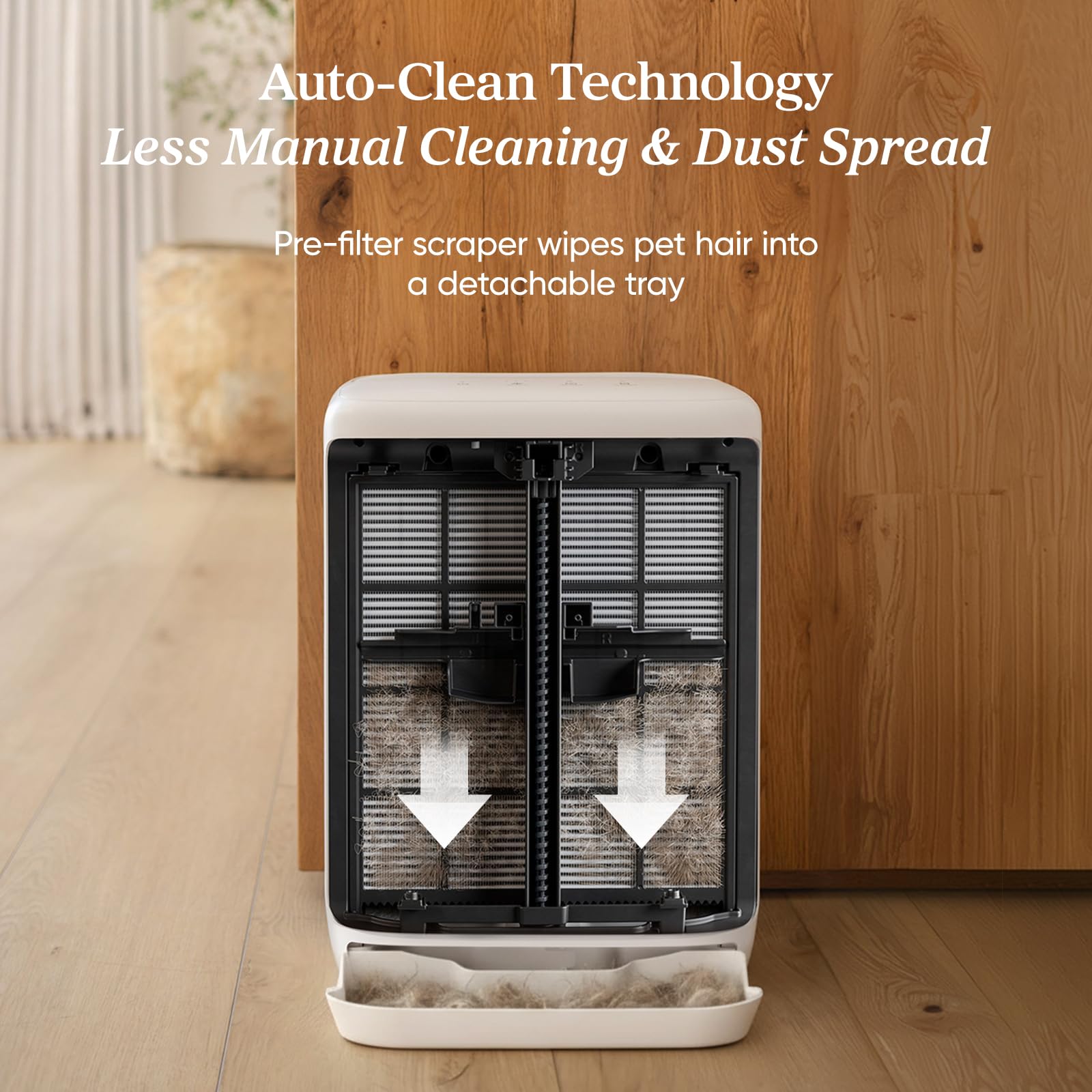 LEVOIT Air Purifier for Home Pets Large Room, Vital Pet Pro, White | Auto-Clean Pre-filter, Dual Sensors for Heavy Pet Hair & Allergens, High-Carbon Filter for Dander & Odor, Smart APP Control