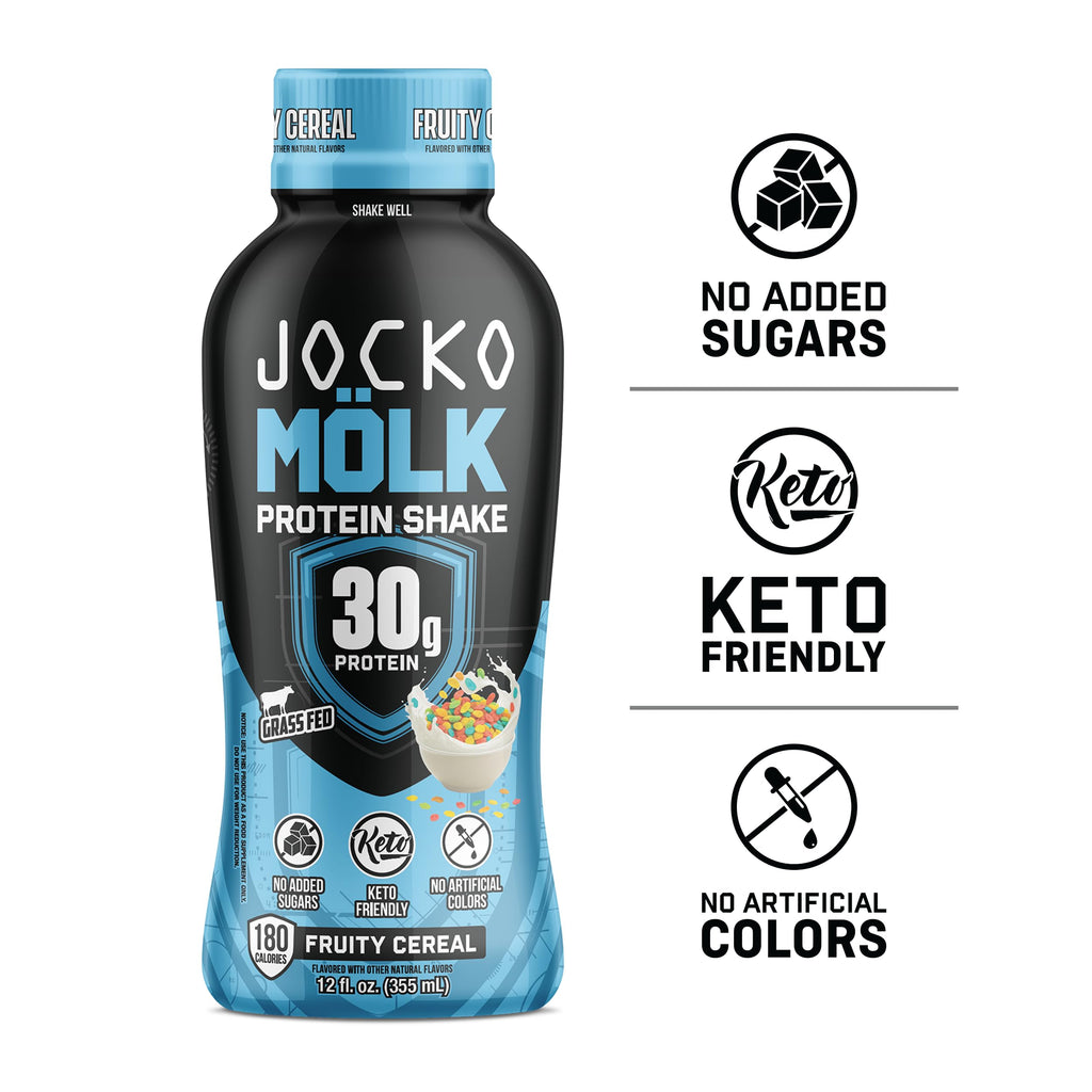 Jocko Mölk 30g Grass Fed Protein Shakes – No Added Sugar Protein Drinks KETO Friendly - Ready to Drink 12 FL Oz (Pack of 12) Chocolate