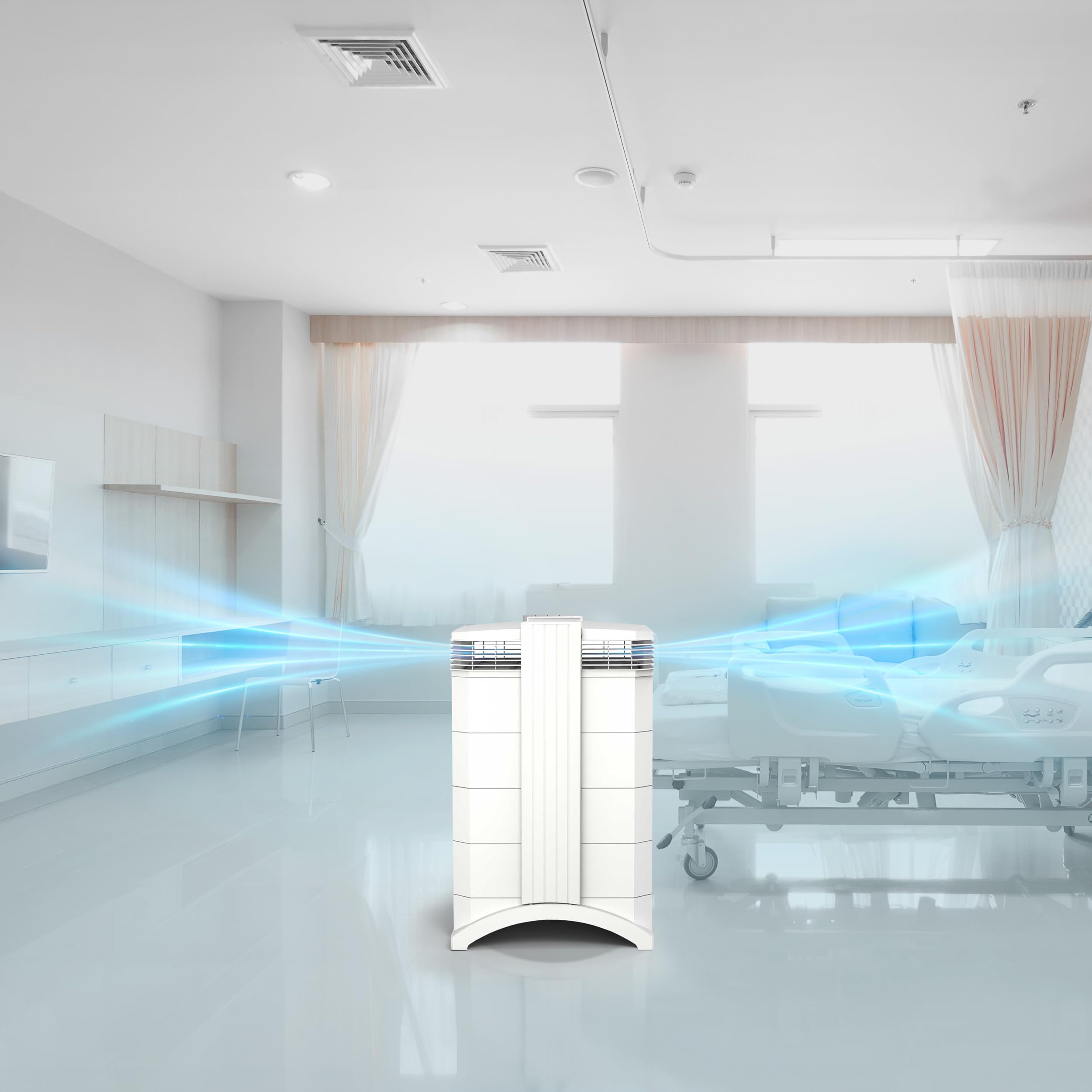 IQAir HealthPro Plus XE Air Purifier - Smart HyperHEPA Filtration for Large Rooms up to 1125 sq ft - Smoke, Viruses, Allergens, Asthma, Mold, Dust, Pets, Swiss Made, WiFi Enabled