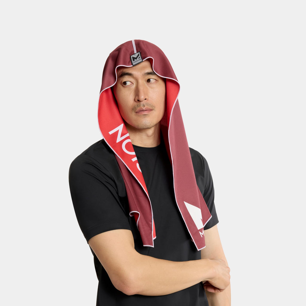 MISSION Reversible Cooling Hoodie Towel- Hood Towel, Cools Instantly When Wet, UPF 50 Sun Protection, Contours Your Head to Stay in Place, Great for Sports, Fitness, Gym (Pink Mint)