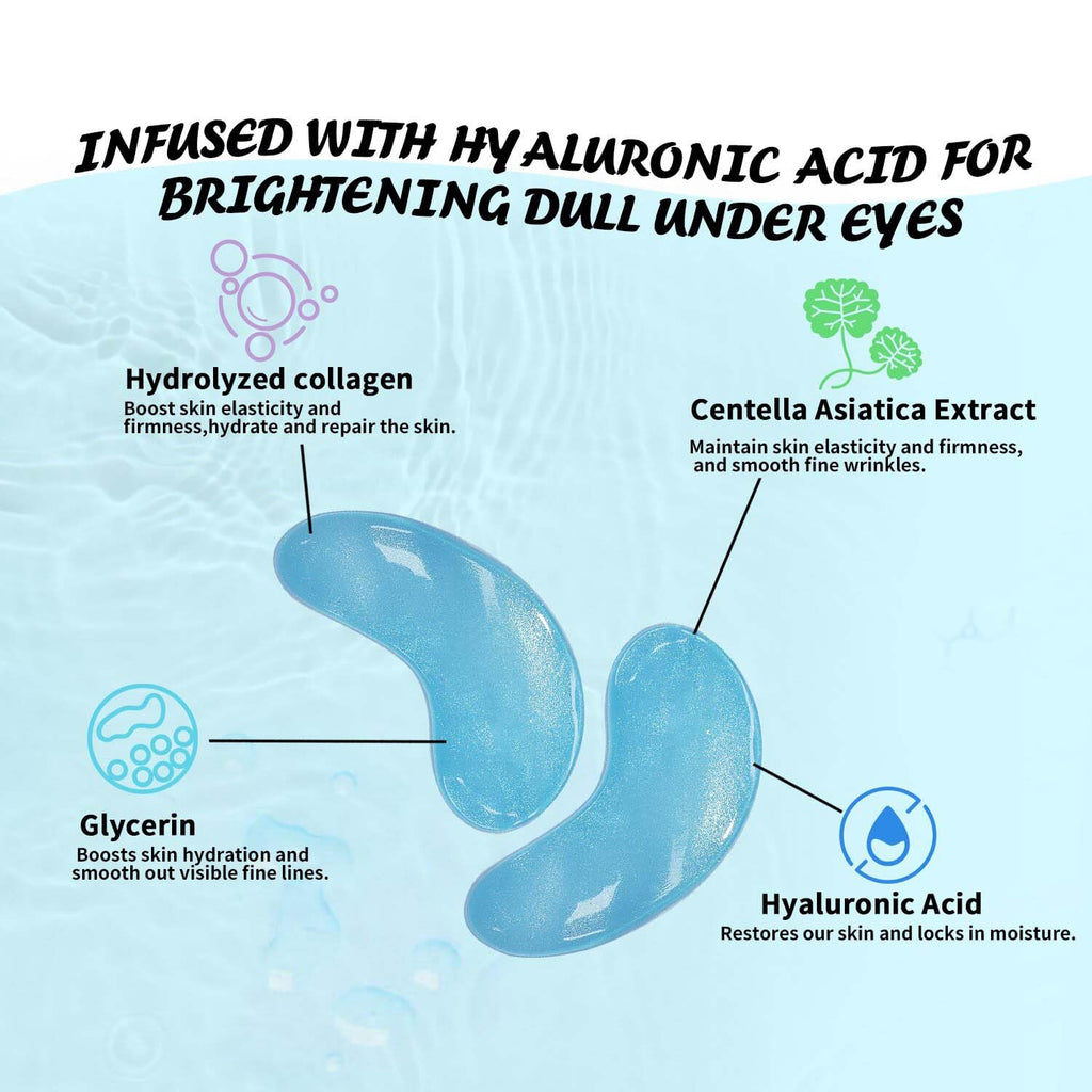 Maskiss Under Eye Patches (50 Pairs), Hyaluronic Acid Eye Masks for Dark Circles Puffy Eyes Undereye Bags, Collagen Eye Patches for Wrinkles and Hydrate, Skin Care Gift for Her
