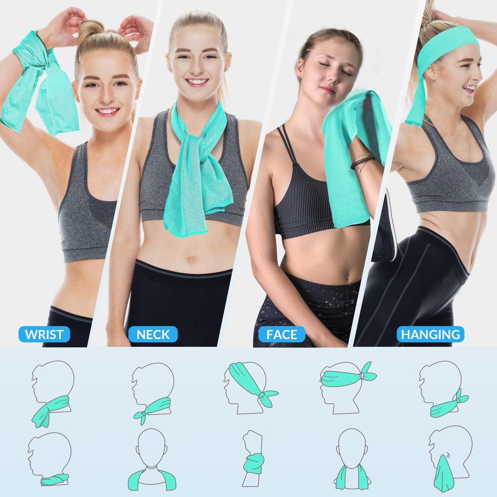 4 Pack Cooling Towels for Neck and Face(40"x12"), Cooling Neck Wraps, Ice Towel for Hot Weather, Soft Breathable Gym Towel, Cool Towel for Workout, Camping, Yoga, Sport, Running