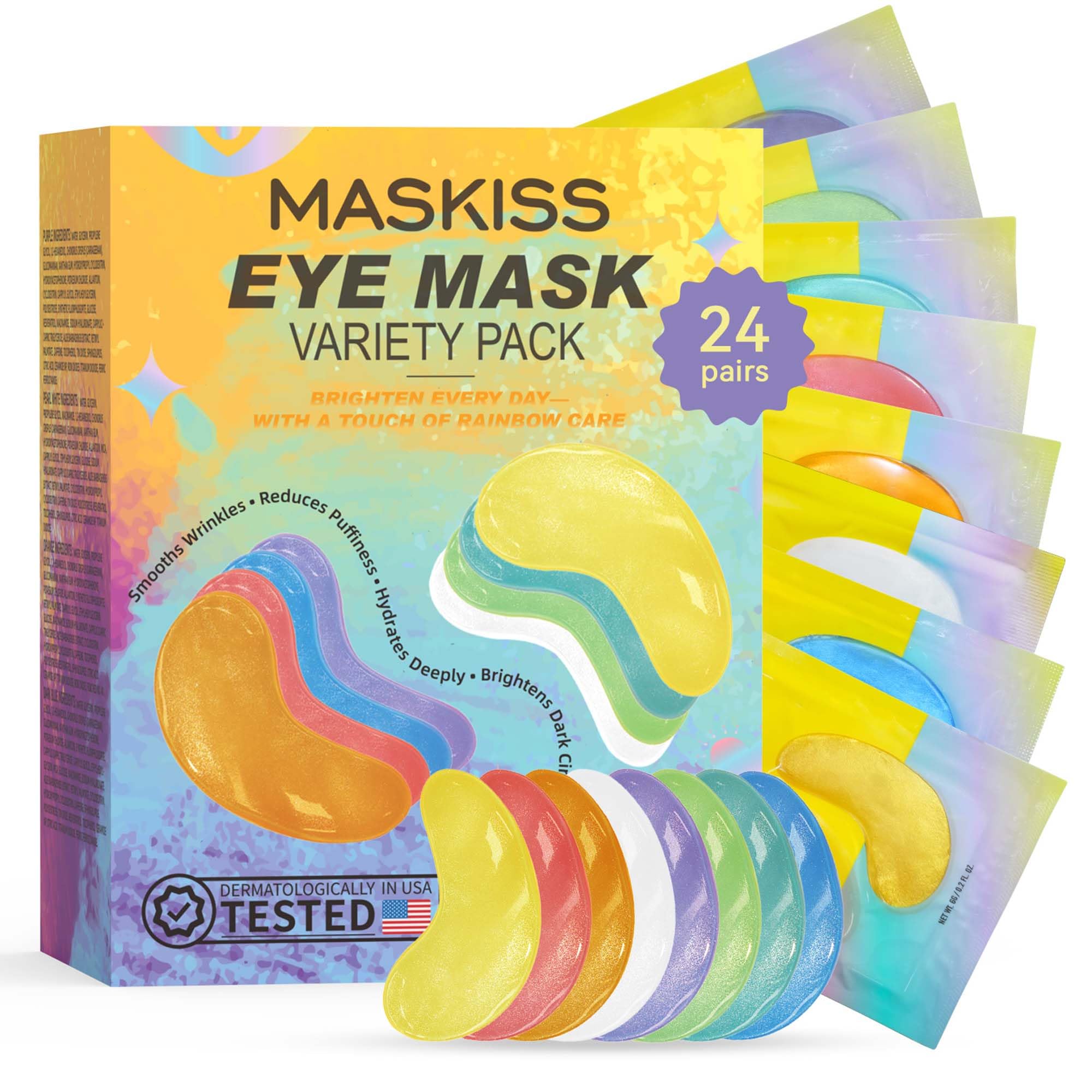 Maskiss Under Eye Patches (50 Pairs), Hyaluronic Acid Eye Masks for Dark Circles Puffy Eyes Undereye Bags, Collagen Eye Patches for Wrinkles and Hydrate, Skin Care Gift for Her