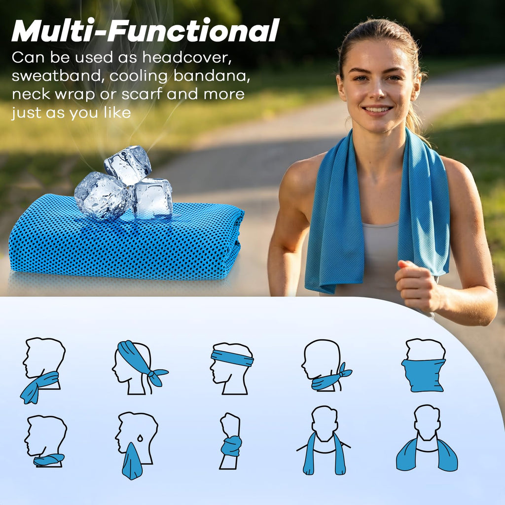 4 Pack Cooling Towels for Neck and Face(40"x12"), Cooling Neck Wraps, Ice Towel for Hot Weather, Soft Breathable Gym Towel, Cool Towel for Workout, Camping, Yoga, Sport, Running