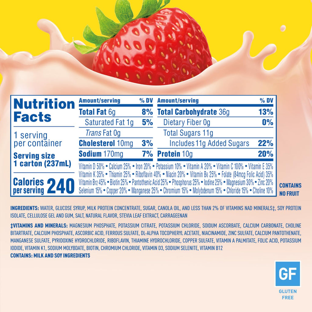 Carnation Breakfast Essentials Complete Nutritional Drink Cookies N Crème Flavor 8 oz Bottle 24 Ct