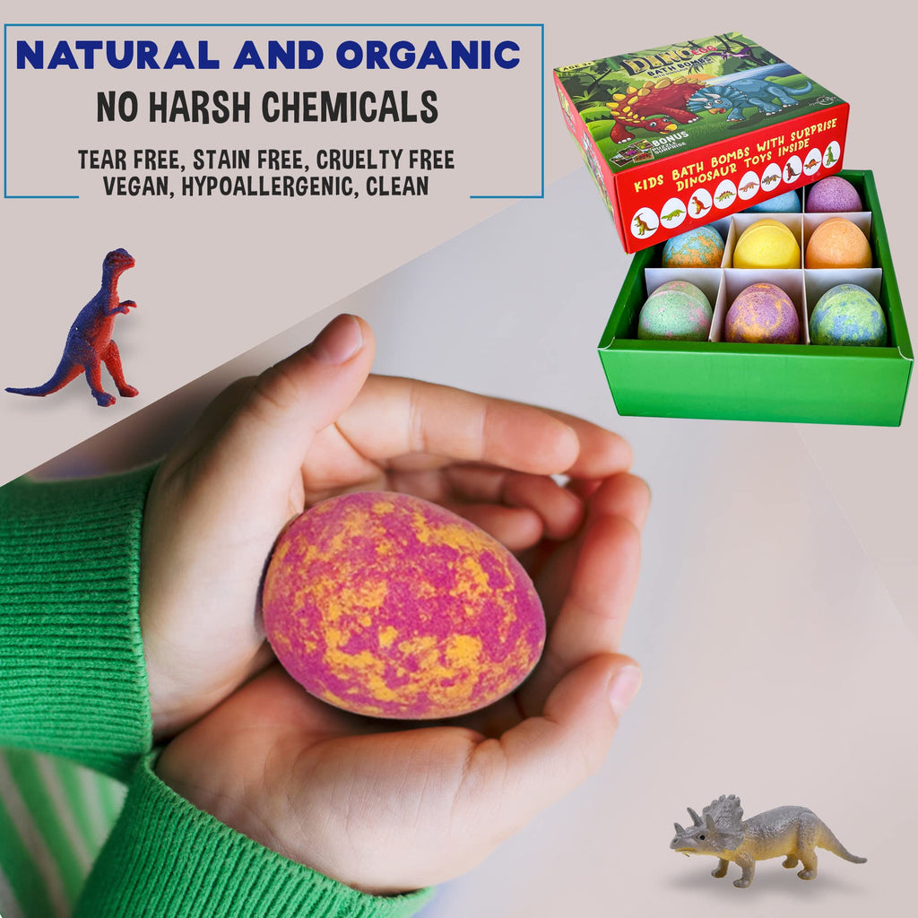 Bath Bombs for Kids with Toys Inside - Organic Bubble Bath Fizzies with Jungle Animal Toys. Gentle and Kids Friendly Spa Bath Balls, Bath Fizz Balls - Birthday Gifts for Toddlers, Boys, Girls