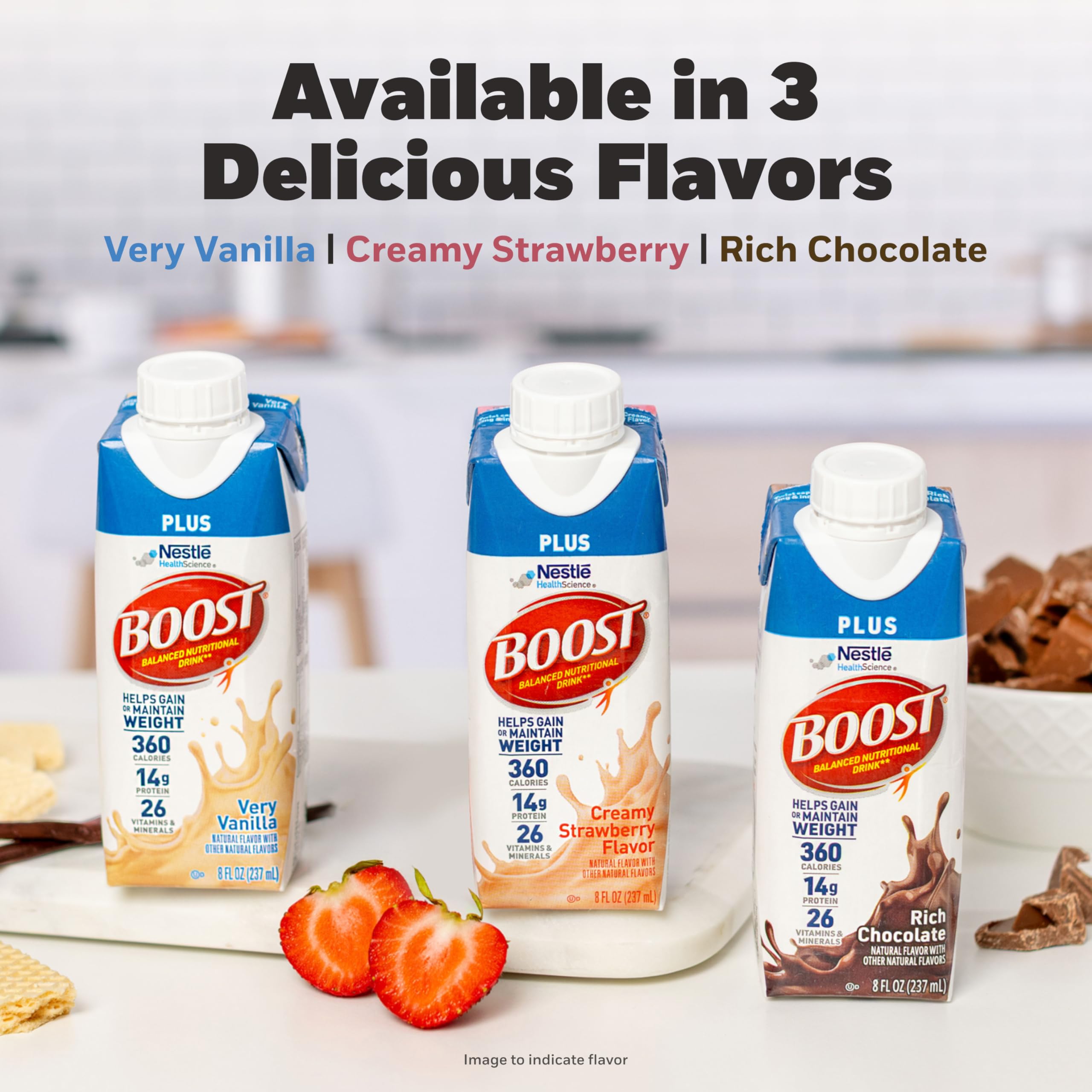 BOOST Plus Nutritional Drink, Rich Chocolate, 8 fl oz (Pack of 24)