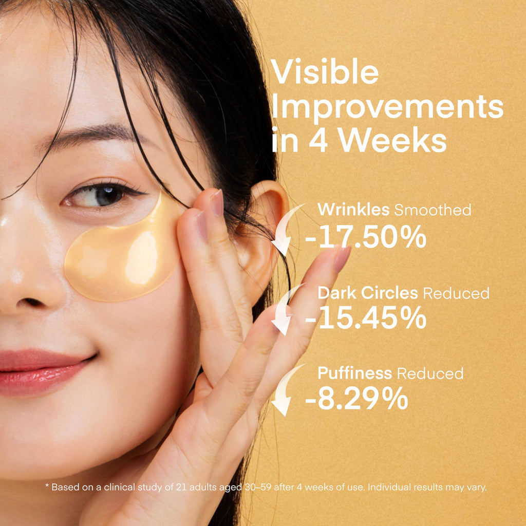 TEREZ & HONOR Peptide Collagen Under Eye Patches - 60 Korean Firming, Glowing & Hydrating Hydrogel Mask for Puffy Eyes, Dark Circles, Wrinkles, Fine Lines, Undereye Bags - Anti-Aging Eye Gel Pads