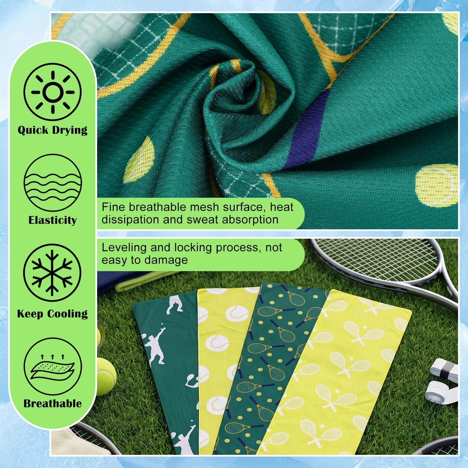 FuWeave 24 Pack Baseball Cooling Towel 40 x 12 Inch Breathable Sport Cooling Towel Microfiber Fast Drying Baseball Team Gifts for Athletes Yoga Gym Camping Running
