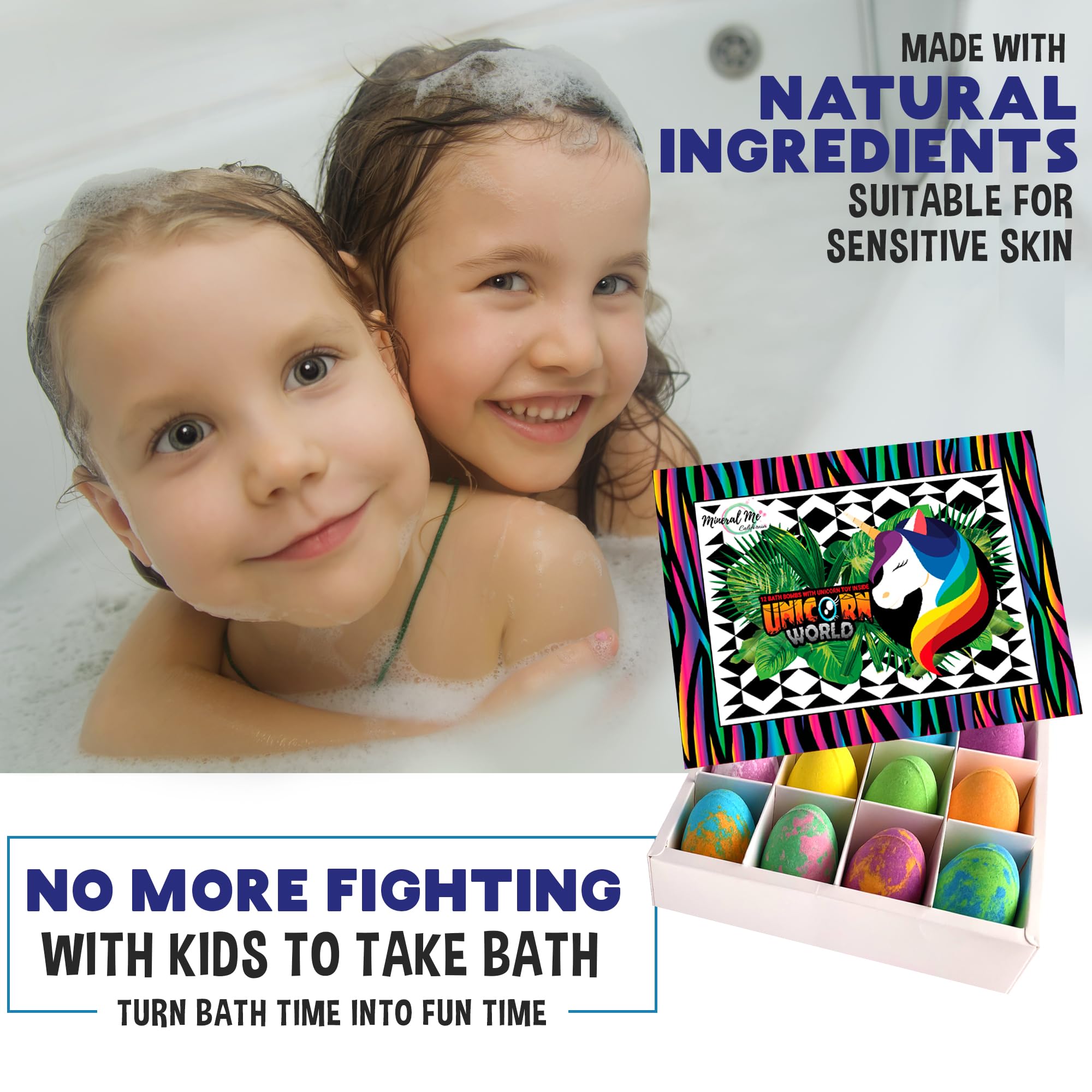 Bath Bombs for Kids with Toys Inside - Organic Bubble Bath Fizzies with Jungle Animal Toys. Gentle and Kids Friendly Spa Bath Balls, Bath Fizz Balls - Birthday Gifts for Toddlers, Boys, Girls