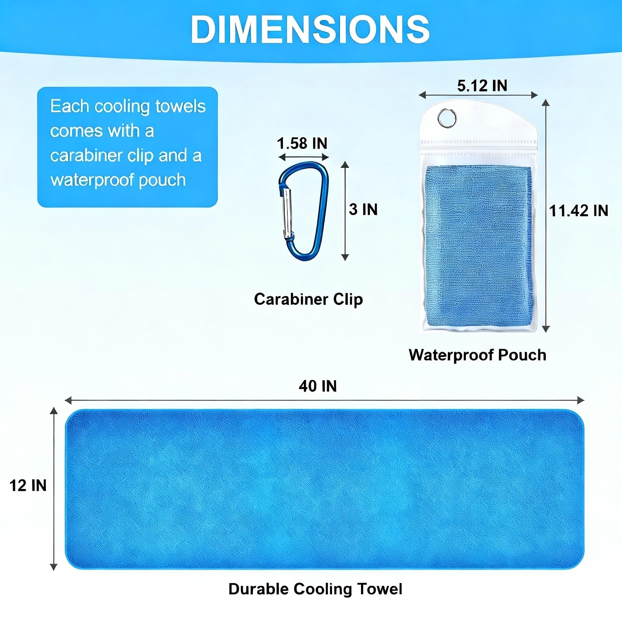 4 Pack Cooling Towels for Neck and Face(40"x12"), Cooling Neck Wraps, Ice Towel for Hot Weather, Soft Breathable Gym Towel, Cool Towel for Workout, Camping, Yoga, Sport, Running