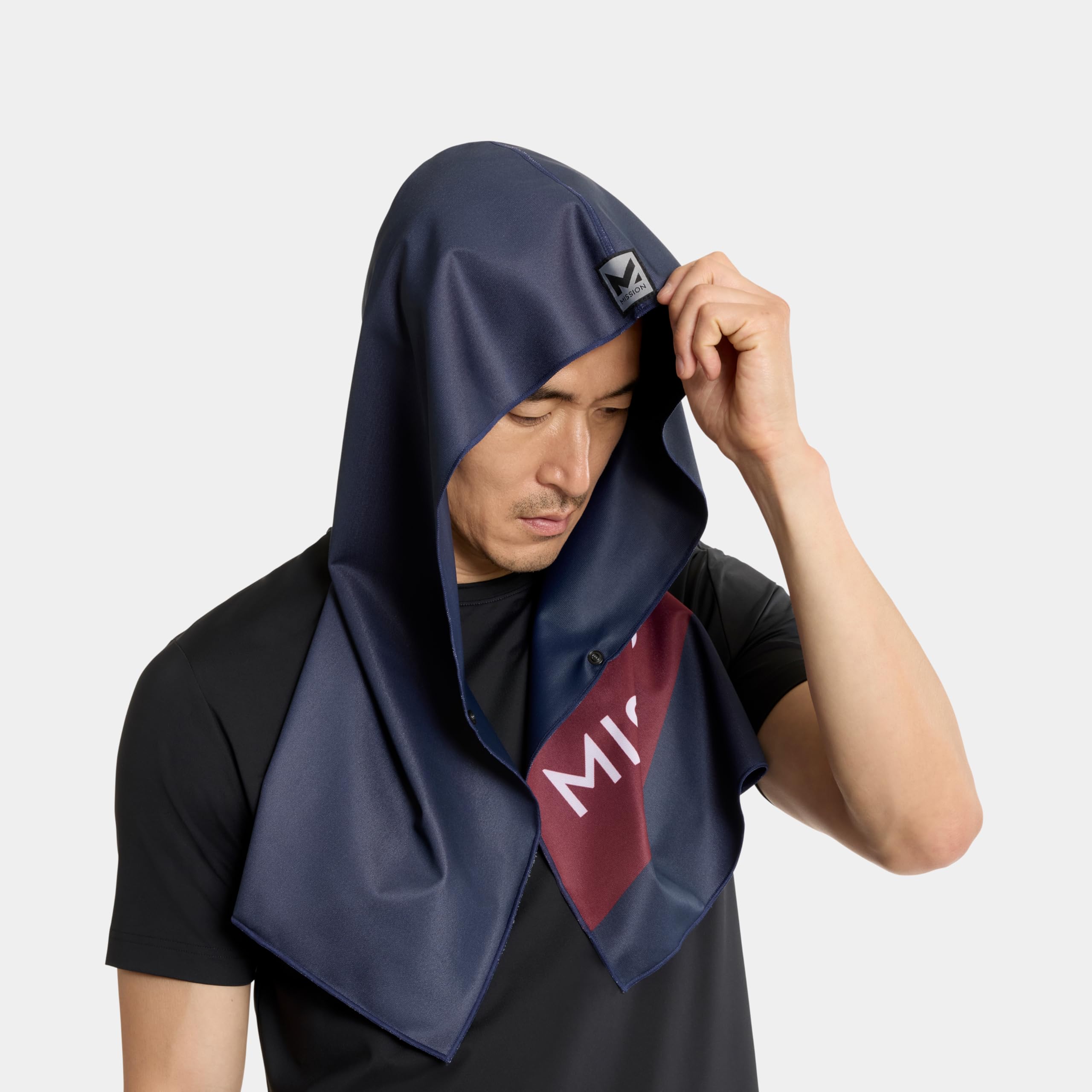 MISSION Max Plus Cooling Hoodie Towel- Hood Towel, Cools Instantly When Wet, UPF 50 Sun Protection, Contours Your Head to Stay in Place, Great for Sports, Fitness, Gym (White Camo)