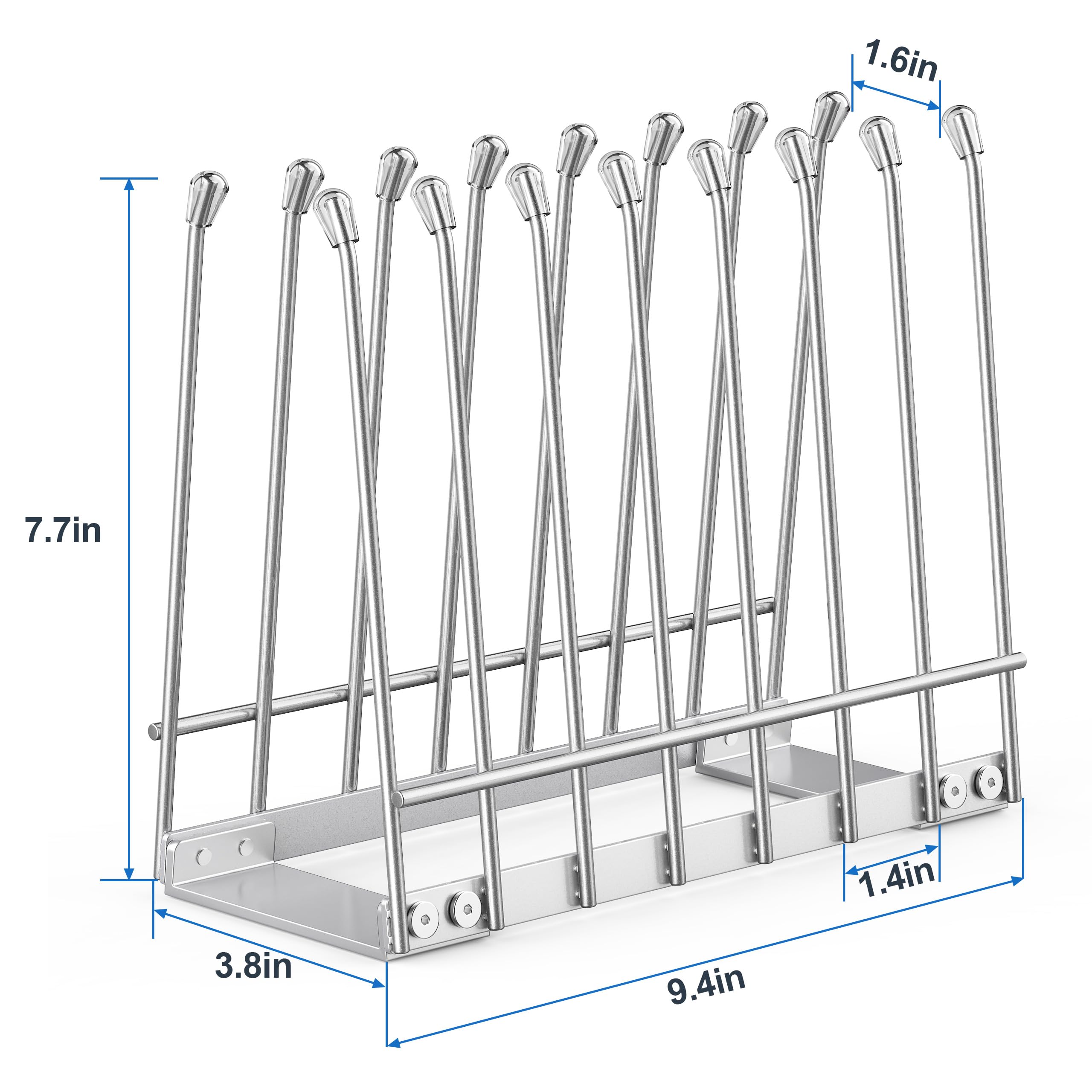 Reusable Bag Drying Rack, Foldable Metal Stand for Reusable Ziplock & Silicone Storage Bags, Rustproof Kitchen Dryer, Silver