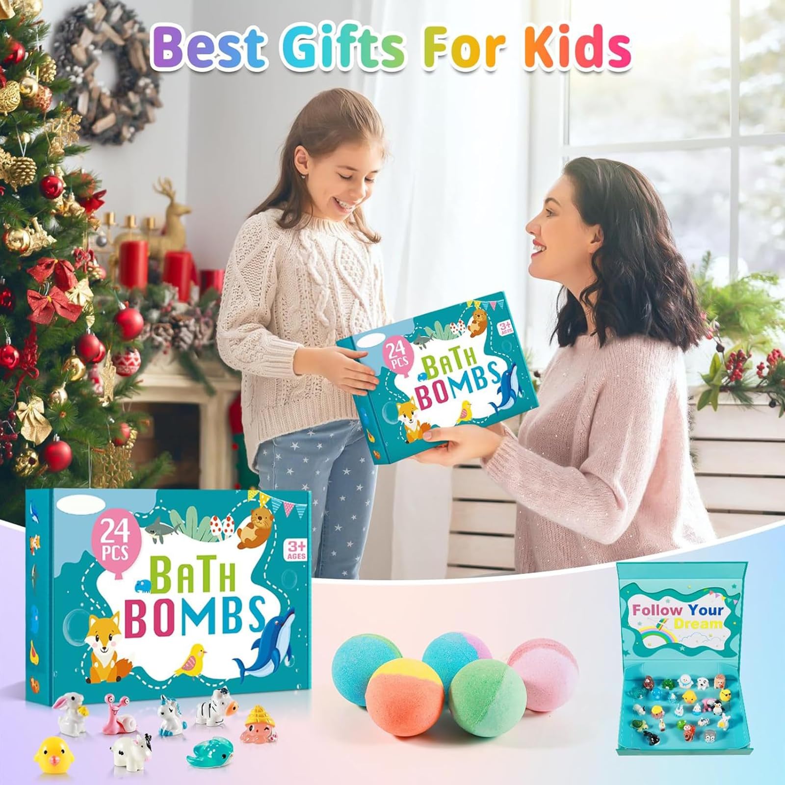 6 Pack Natural Bath Bombs with Mega Bubbles & Surprise Inside Animal Bulk Easter Basket Stuffers Organic All Natural Bath Bombs Gift Set Skin-Friendly Bathing Bath Fun Magic Bath Bombs Birthday Gift