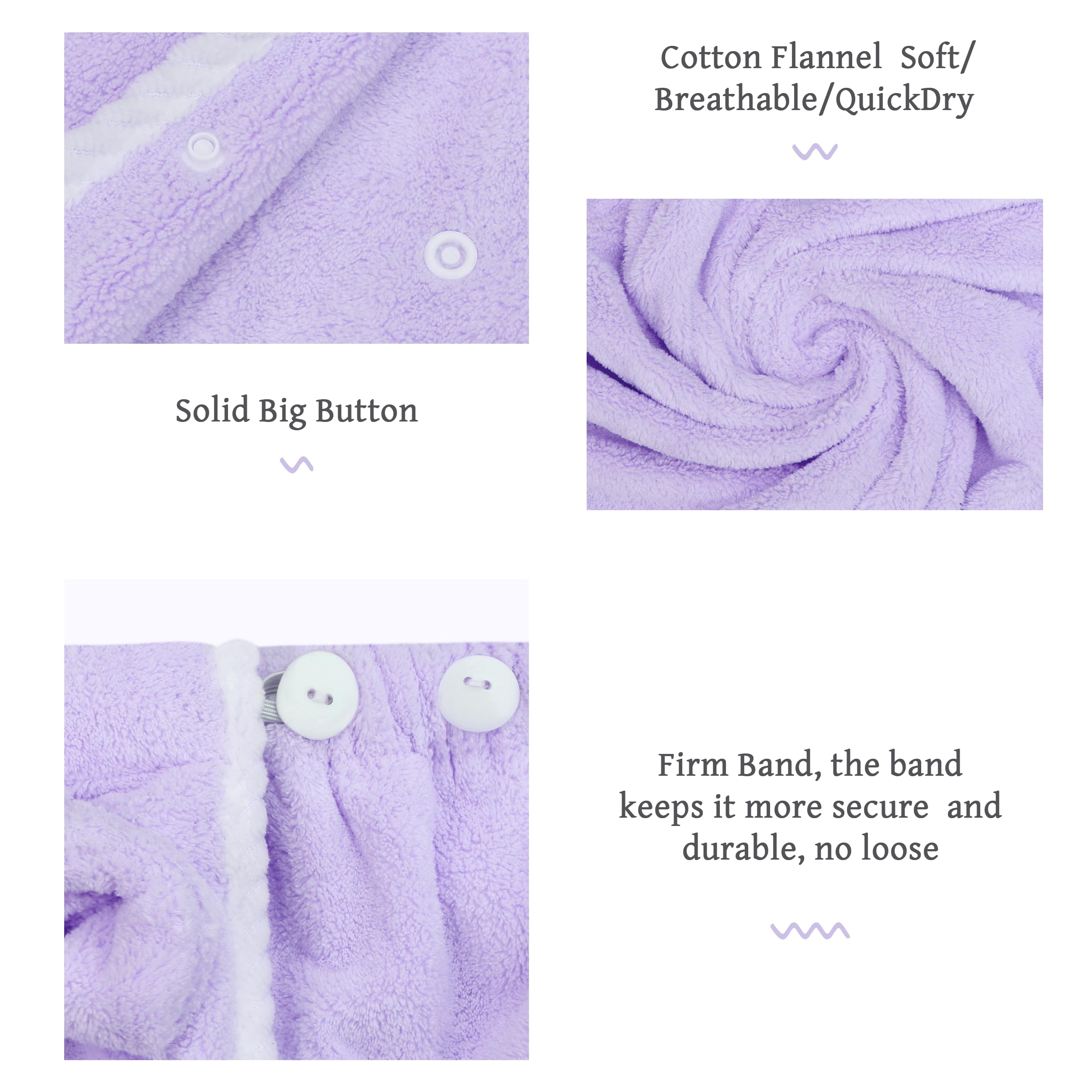 Towel Wrap Women Shower Robe Adjustable Closure Bathrobe with Hair Drying Towel & Spa Wraps