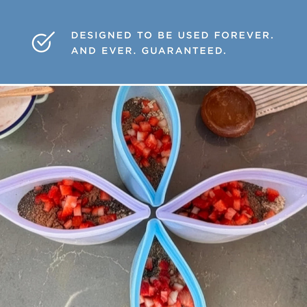 Stasher Silicone Reusable Storage Bags, 3-Pack Bowls, Reusable Freezer Bags, Microwave, Dishwasher, Oven Safe, Sous Vide, Premium Lunch Containers, Eco Friendly, Food Storage Bag, Snack Bag, Clear | Reusable Food Bags