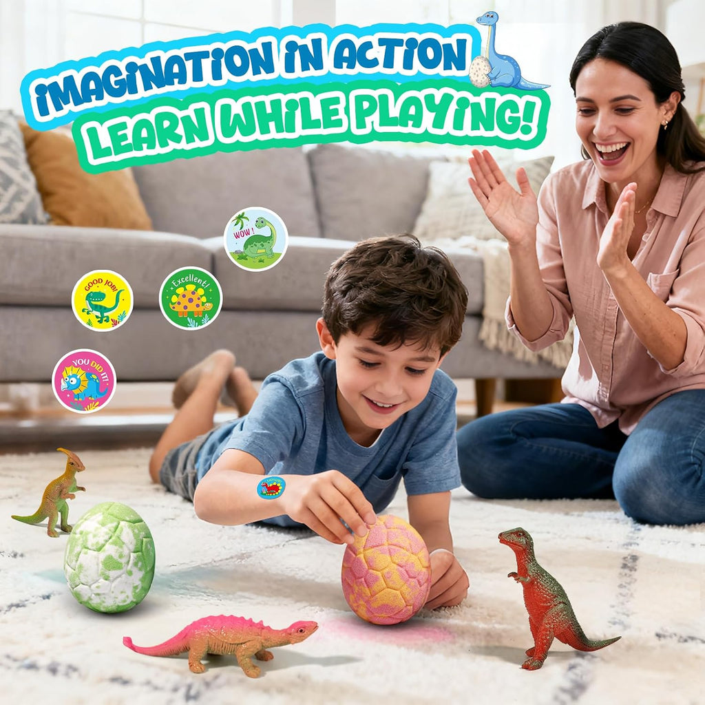 Bath Bombs for Kids with Dragon Toys Inside, Boo Basket Stuffers, Sanyi Dinosaur Toys Gifts for Kids 3-7, Dino Egg Fillers Bubble Bath Birthday Gifts Christmas Stocking Stuffers for Boys Toddler
