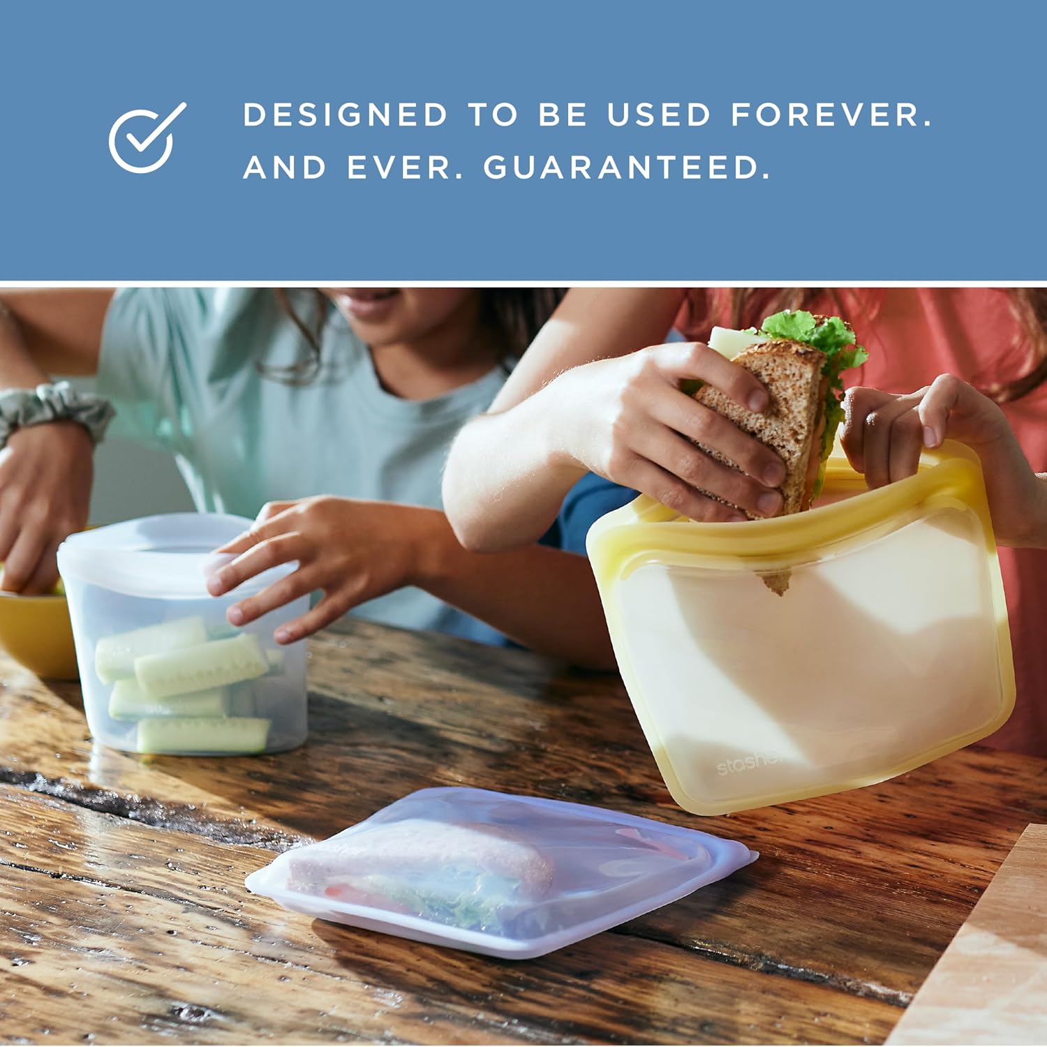 Stasher Silicone Reusable Storage Bag, Stand-Up Mega Bag, Reusable Freezer Bags, Microwave, Dishwasher, Oven Safe, Sous Vide, Premium Lunch Container, Eco Friendly, Food Storage Bags, 104 oz, Green | Reusable Food Bag