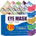 120 Pairs Under Eye Patches,Hydrating Eye Mask For Puffy Eyes &Dark Circles | Hyaluronic, 24K Gold, Grape, Caffeine, Aloe, Variety Pack Travel & Spa Skincare Gifts for Women, Daily Self-care Eye Gels