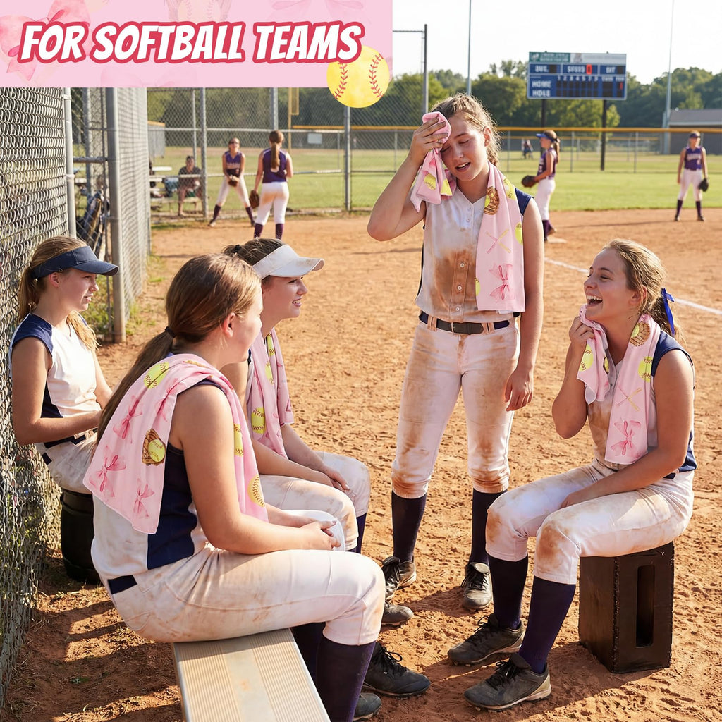 Tegeme 12 Counts Baseball Ice Cream Cooling Towels 40"x12" Sports Breathable Chilly Ice Fast Drying Towel Cool Training Sweat Rag for Coach Sport Party Favors Team Gift