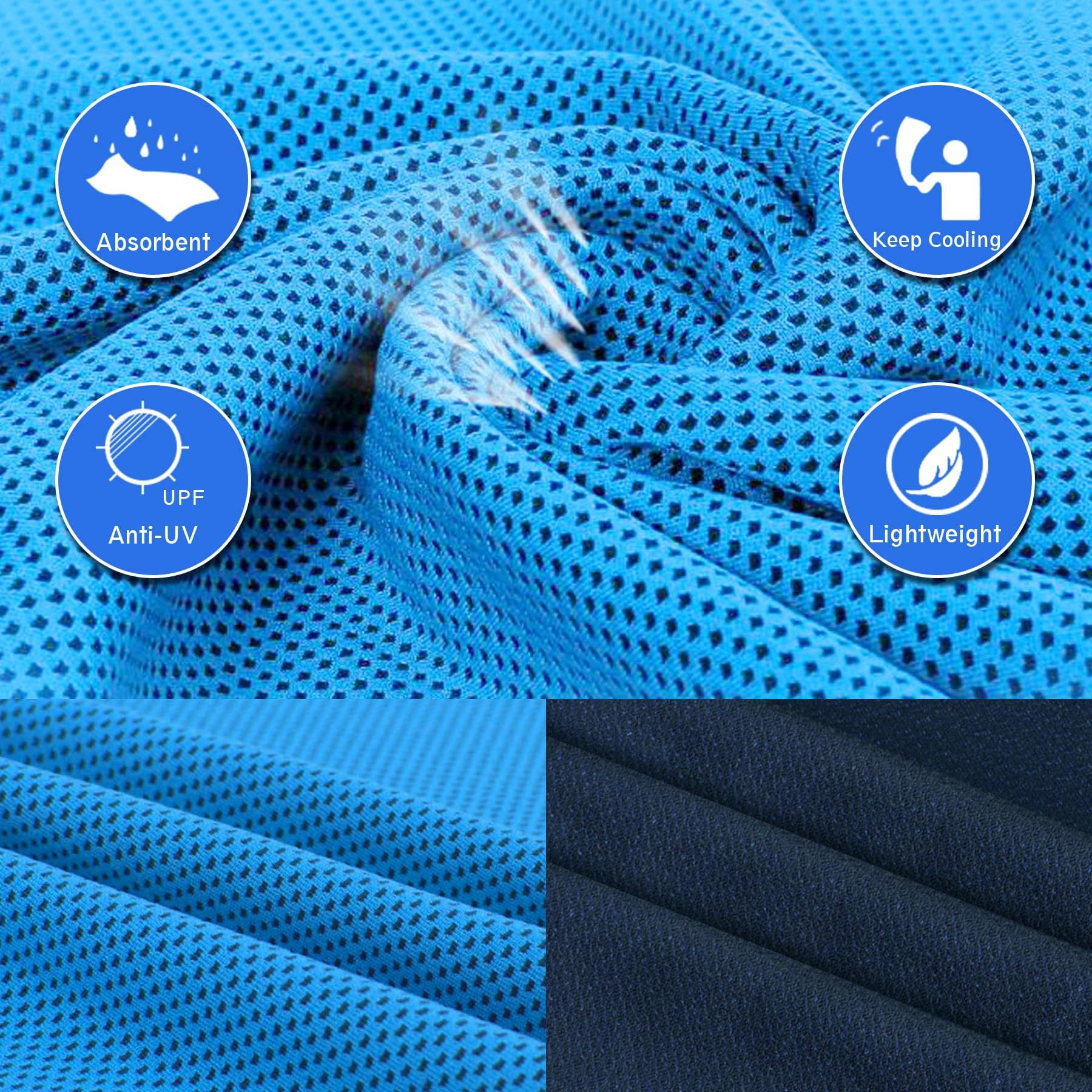 4 Packs Cooling Towels for Neck and Face(40"x 12"), Cool Sweat Towels for Hot Weather, Cooling Towels for Athletes, Lightweight Soft Breathable Towels for Yoga, Sport, Workout, Running, Gym, Camping