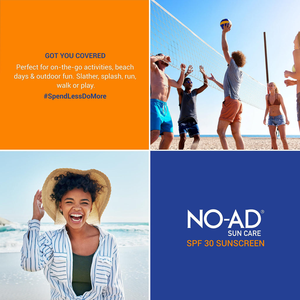 NO-AD SPF 50 SPORT Sunscreen Lotion | Hypoallergenic | Broad Spectrum UVA/UVB Protection | Water Resistant | Octinoxate & Oxybenzone Free with moisturizing Vitamin E and Aloe 16oz