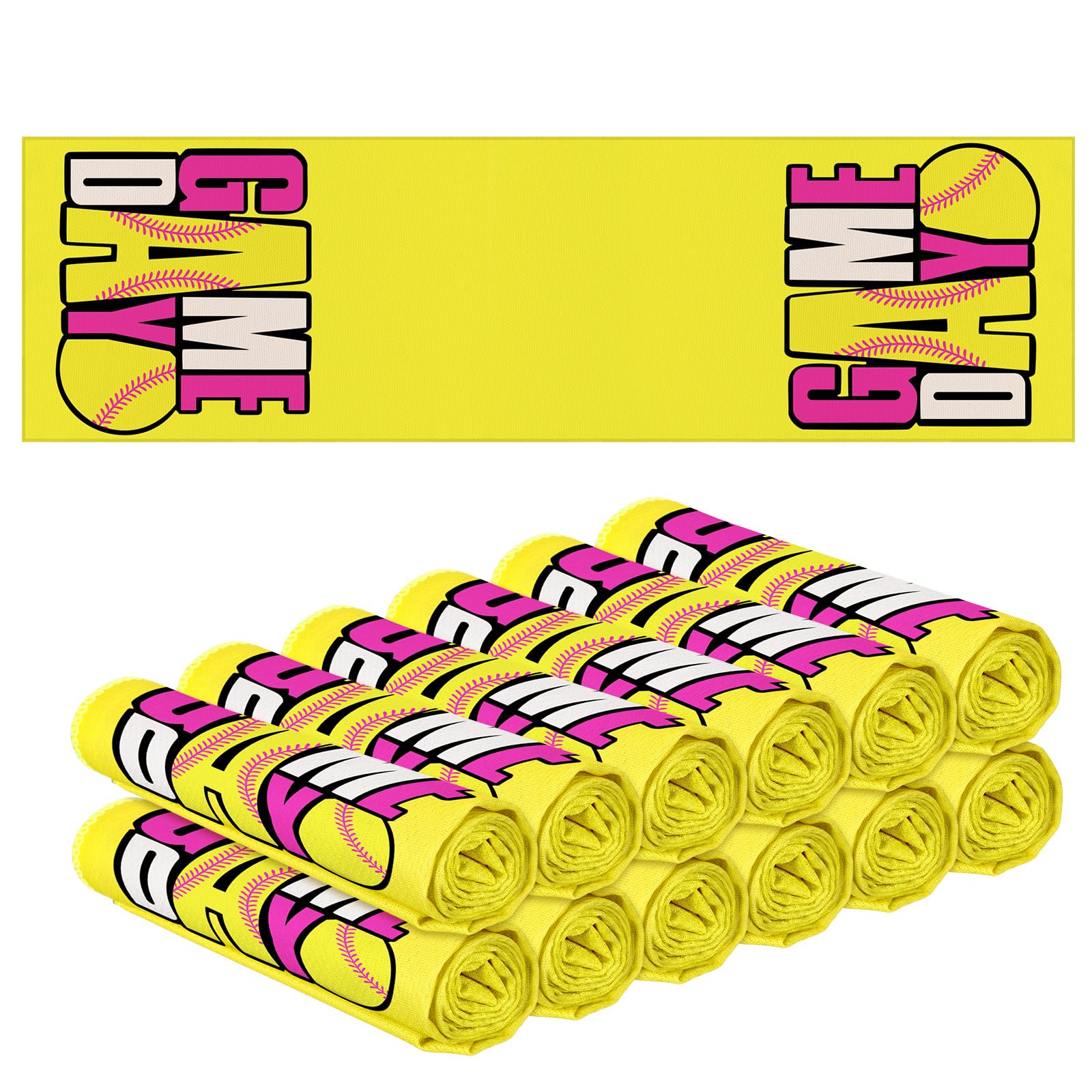 Tegeme 12 Counts Baseball Ice Cream Cooling Towels 40"x12" Sports Breathable Chilly Ice Fast Drying Towel Cool Training Sweat Rag for Coach Sport Party Favors Team Gift