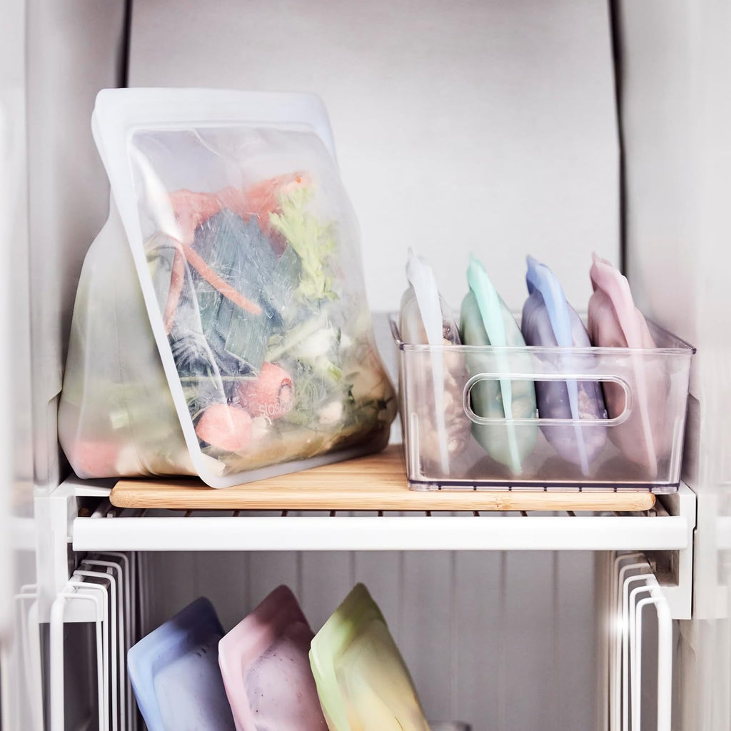 Stasher Silicone Reusable Storage Bag, Stand-Up Mega Bag, Reusable Freezer Bags, Microwave, Dishwasher, Oven Safe, Sous Vide, Premium Lunch Container, Eco Friendly, Food Storage Bags, 104 oz, Green | Reusable Food Bag