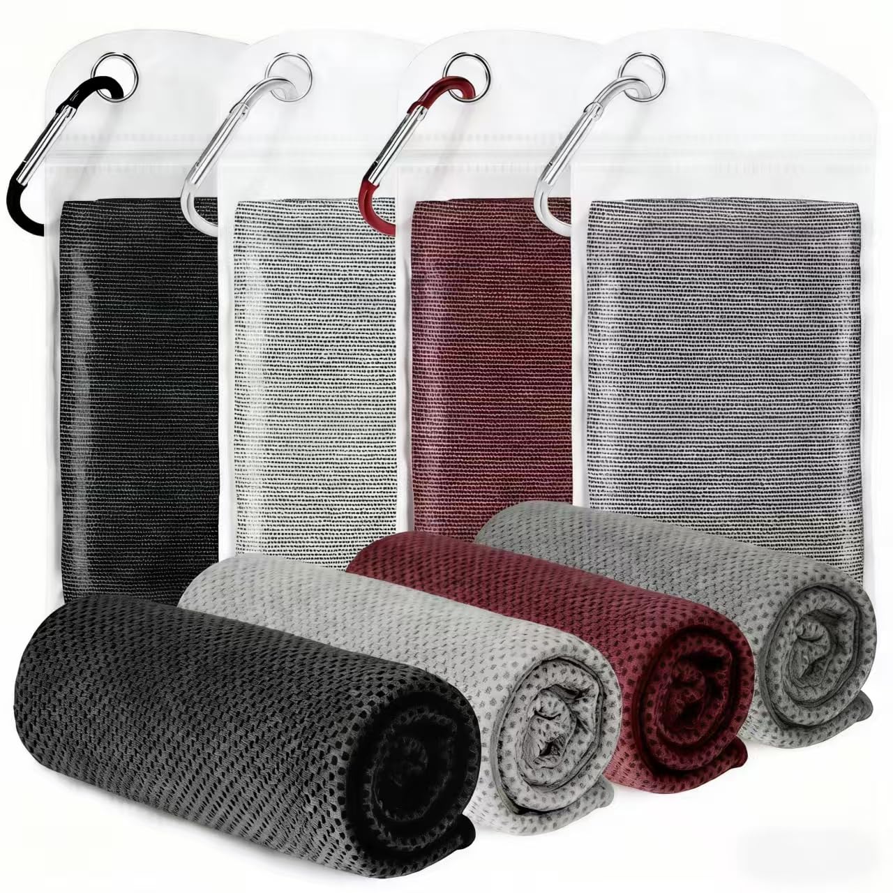 4 Pack Cooling Towels for Neck and Face(40"x12"), Cooling Neck Wraps, Ice Towel for Hot Weather, Soft Breathable Gym Towel, Cool Towel for Workout, Camping, Yoga, Sport, Running