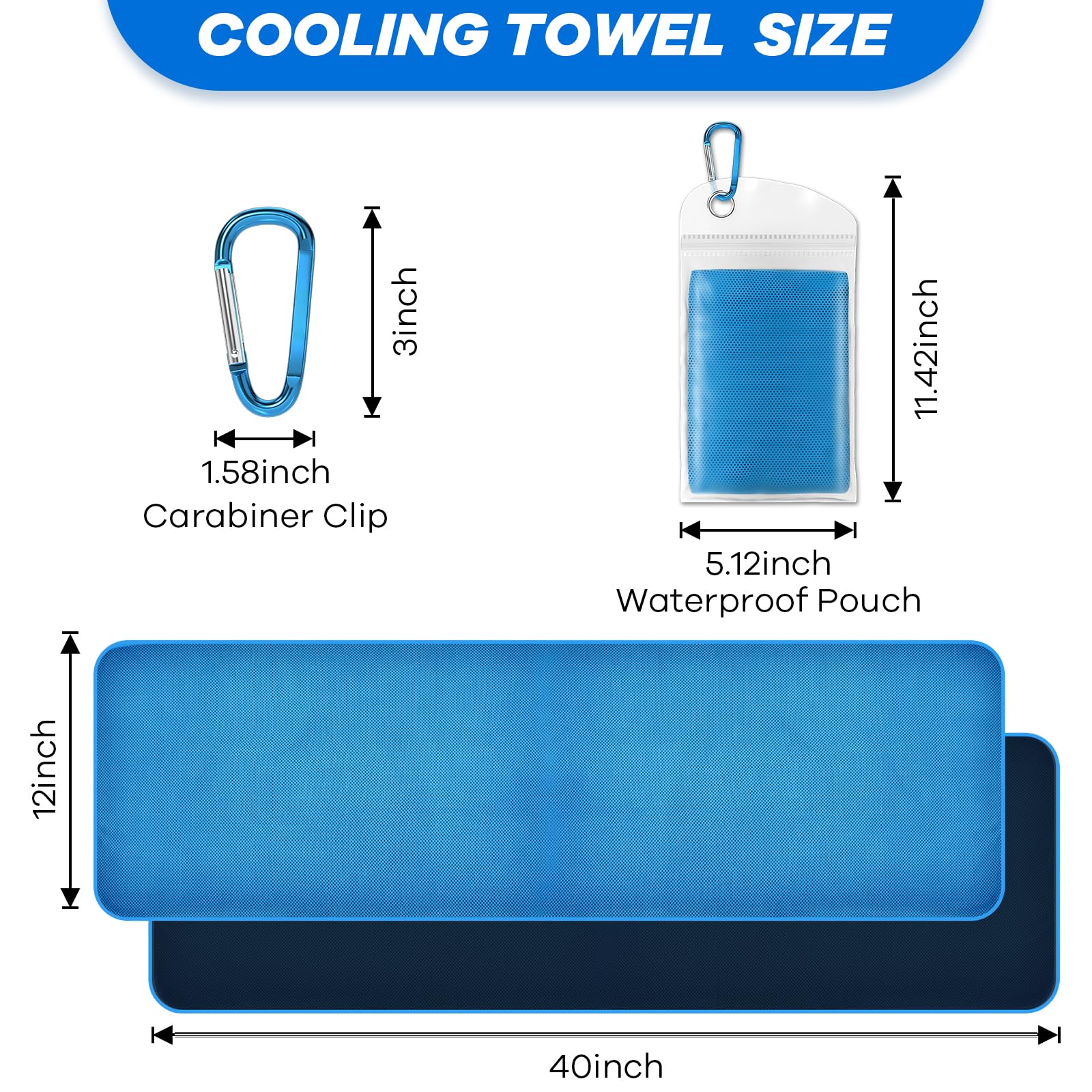 4 Pack Cooling Towels for Neck and Face(40"x12"), Cooling Neck Wraps, Ice Towel for Hot Weather, Soft Breathable Gym Towel, Cool Towel for Workout, Camping, Yoga, Sport, Running