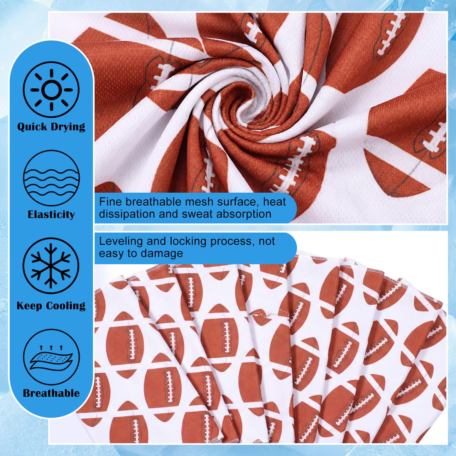 FuWeave 24 Pack Baseball Cooling Towel 40 x 12 Inch Breathable Sport Cooling Towel Microfiber Fast Drying Baseball Team Gifts for Athletes Yoga Gym Camping Running