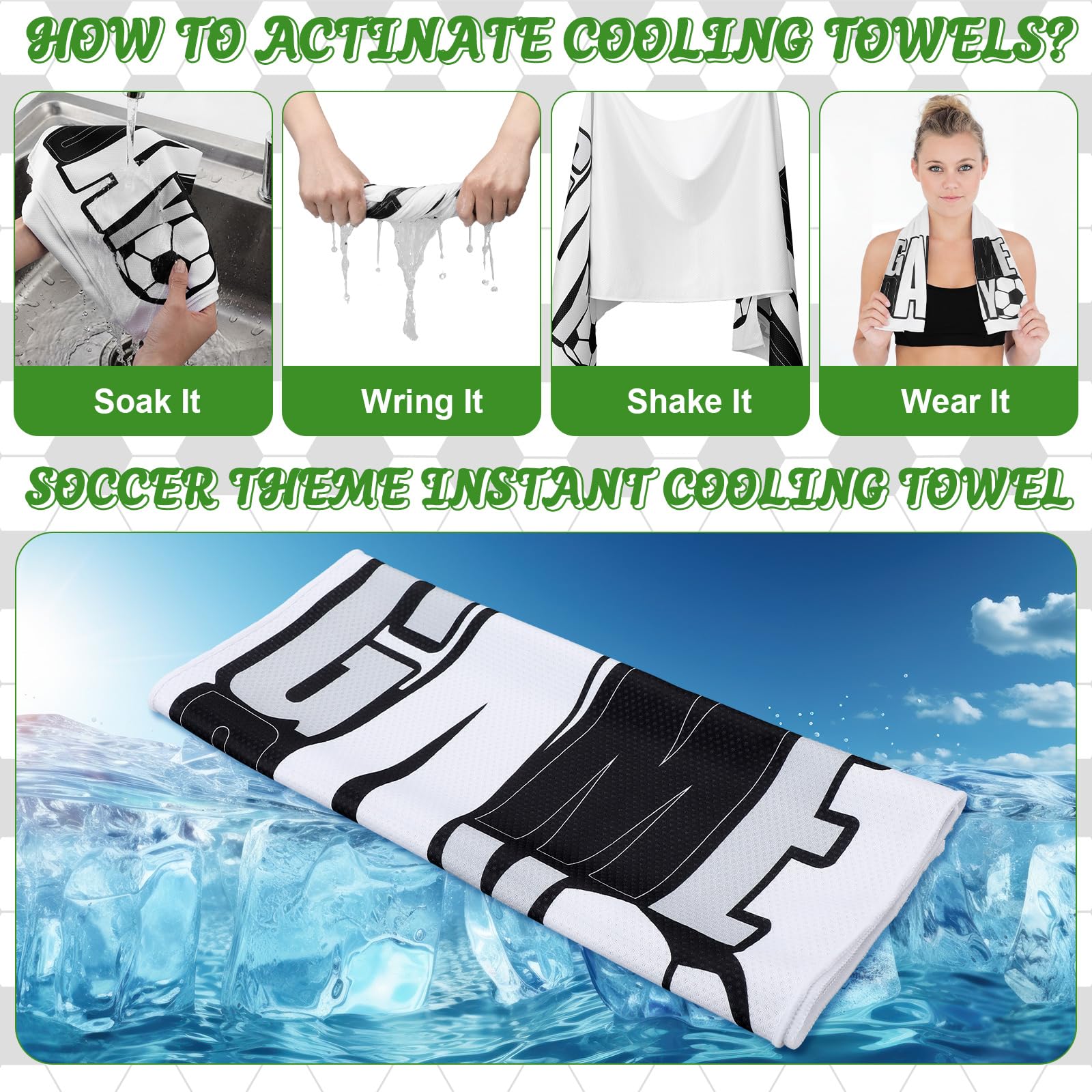 Tegeme 12 Counts Baseball Ice Cream Cooling Towels 40"x12" Sports Breathable Chilly Ice Fast Drying Towel Cool Training Sweat Rag for Coach Sport Party Favors Team Gift