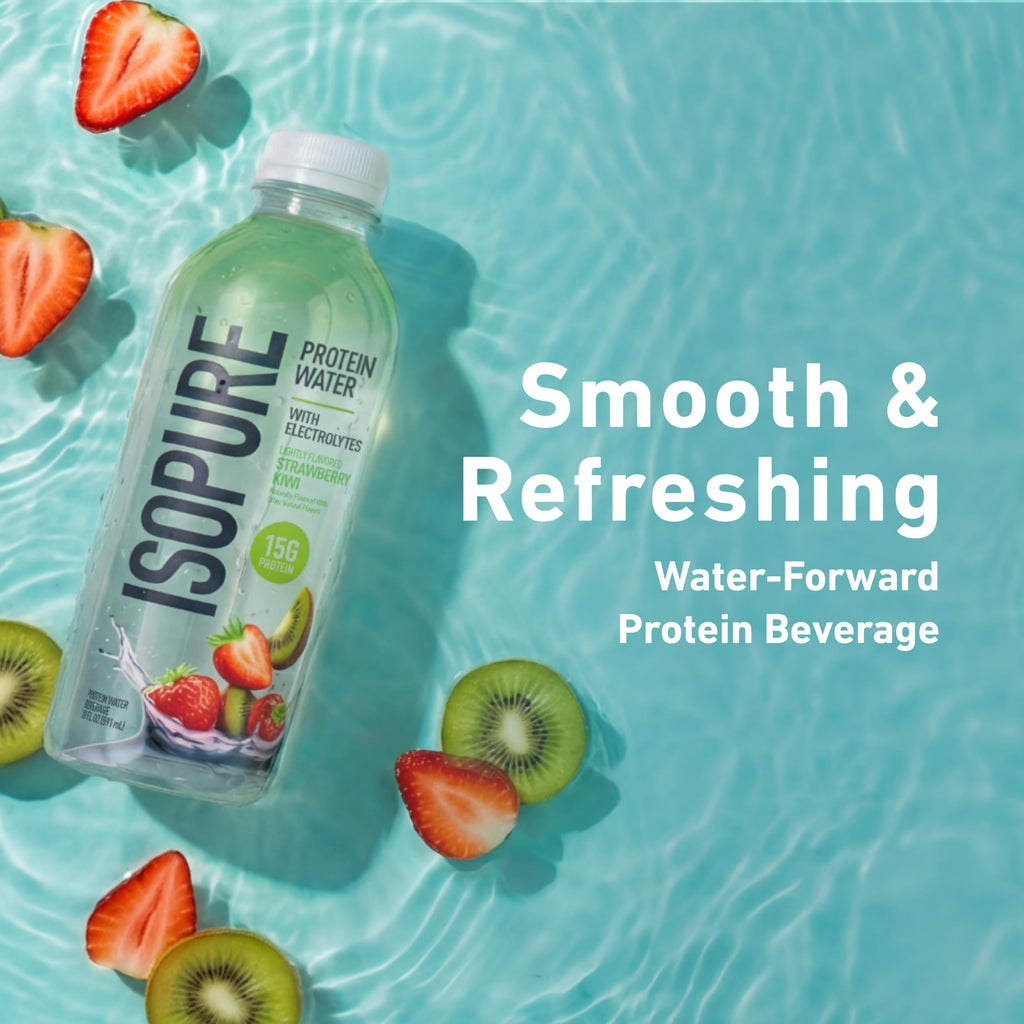 Isopure Clear Whey Isolate Protein Powder, Lactose Free, Gluten Free, Naturally Flavored, Watermelon Lime, 20g Protein Per Serving, 14.1 Oz, 16 Servings (Packaging May Vary)