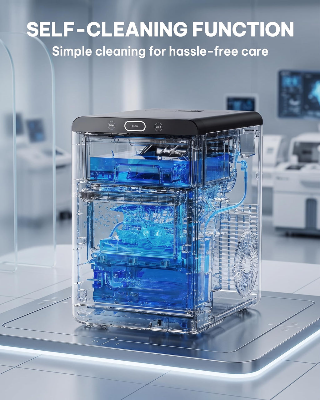 Silonn Ice Maker Countertop, Portable Ice Machine with Carry Handle, Self-Cleaning Ice Makers with Basket and Scoop, 9 Cubes in 6 Mins, 26 lbs per Day, Ideal for Home, Kitchen, Camping, RV