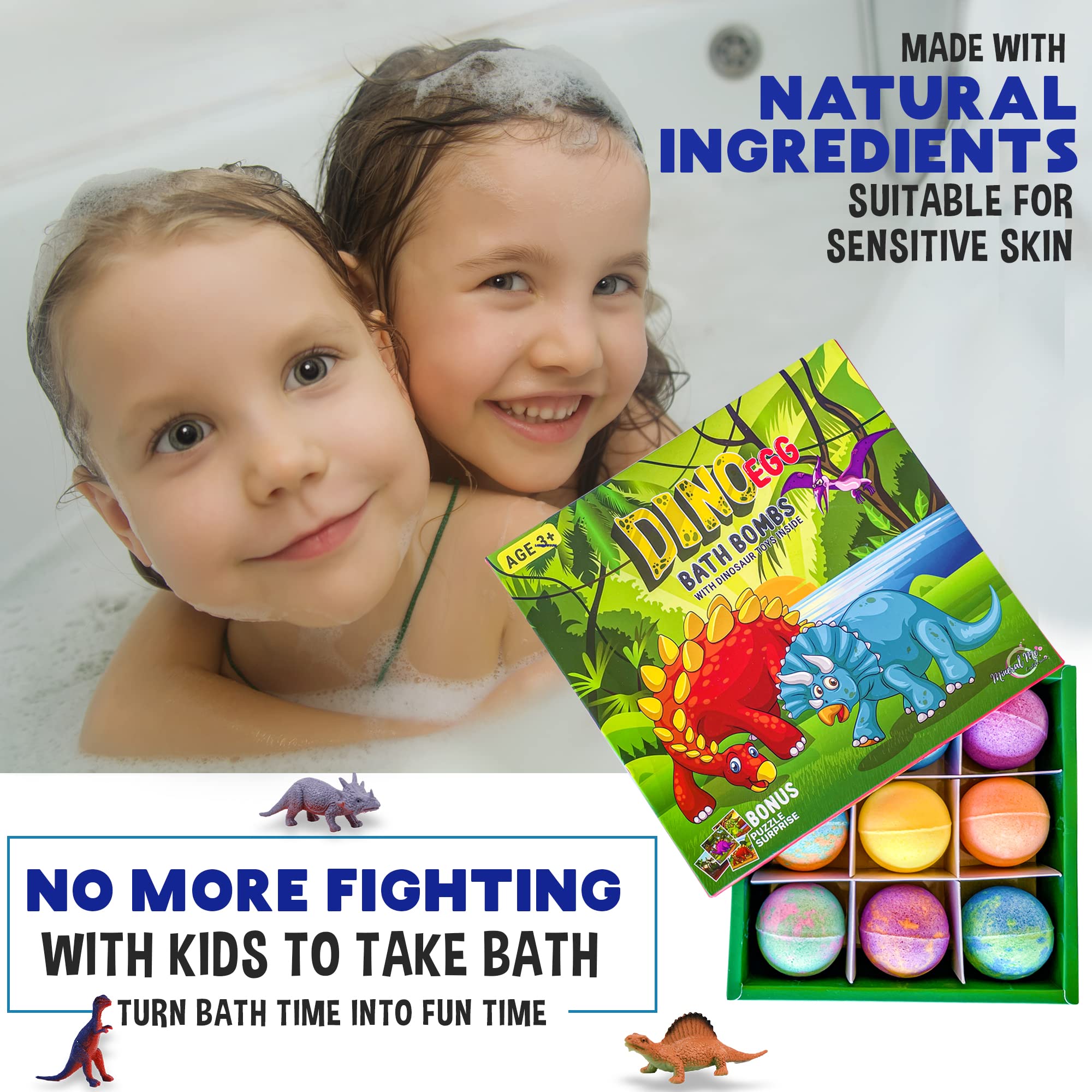 Bath Bombs for Kids with Toys Inside - Organic Bubble Bath Fizzies with Jungle Animal Toys. Gentle and Kids Friendly Spa Bath Balls, Bath Fizz Balls - Birthday Gifts for Toddlers, Boys, Girls