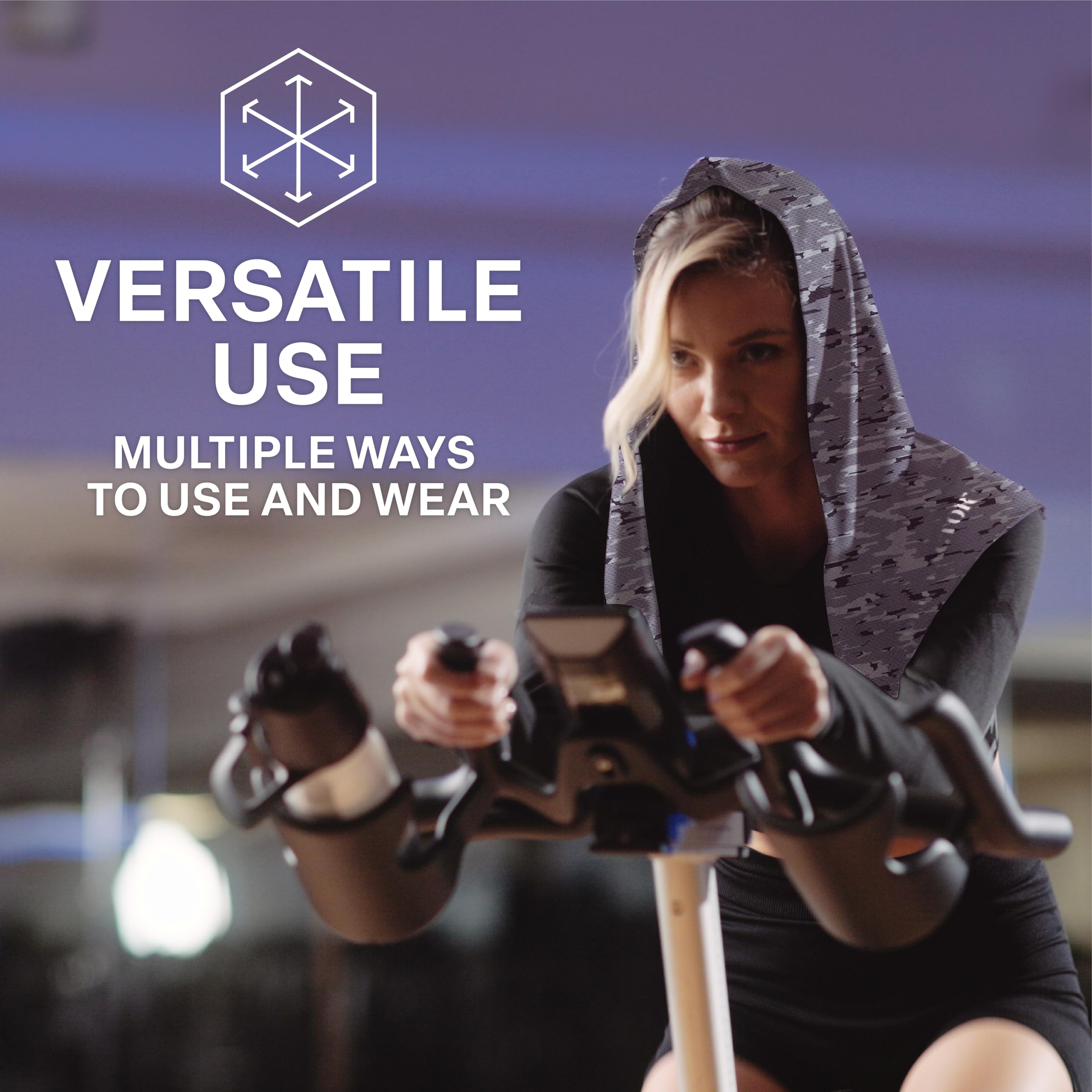 COLD FACTOR Instant Cooling Hoodie Towel – Advanced Chemical-Free Evaporative Cooling Technology – UPF 50+, 2+ Hours Cooling