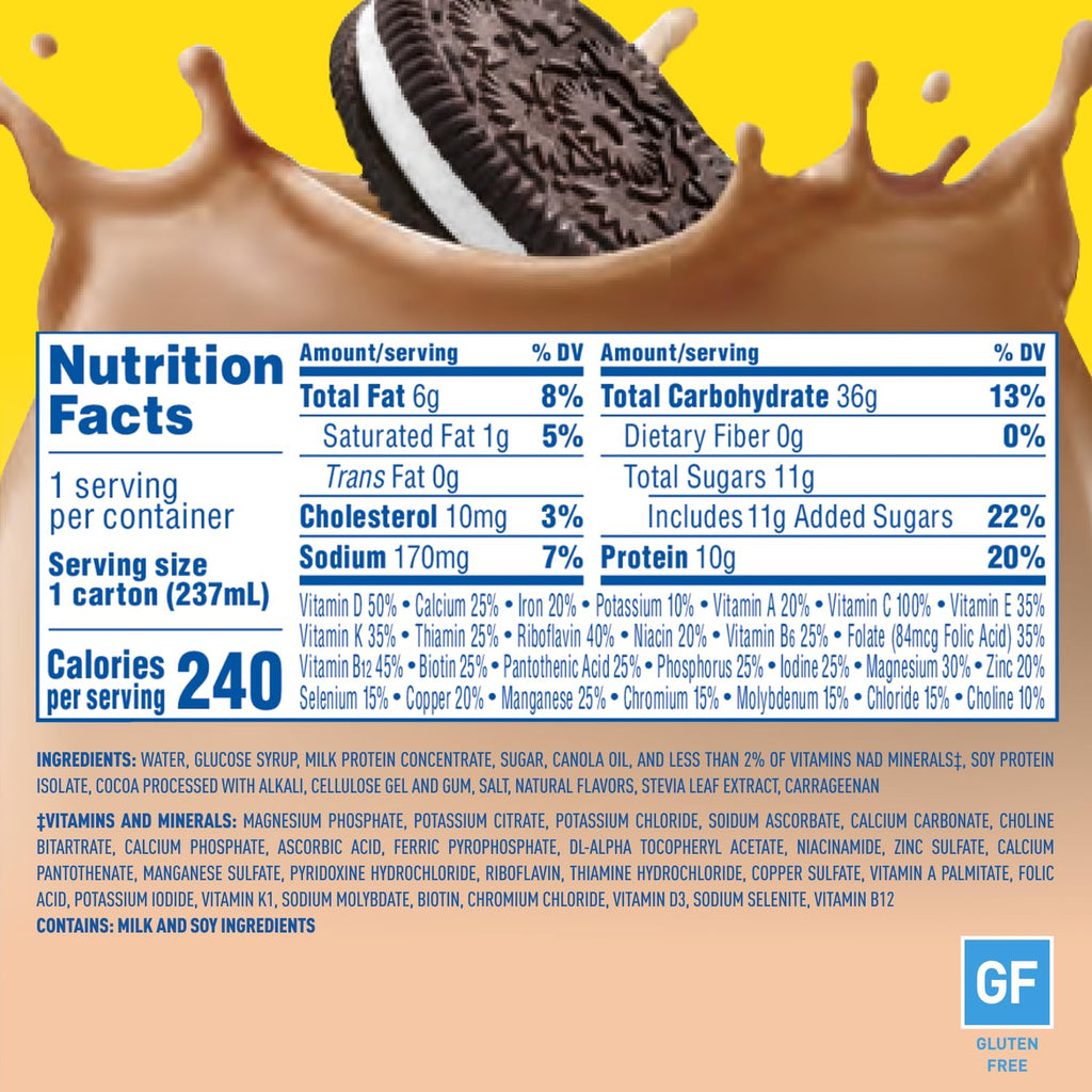 Carnation Breakfast Essentials Complete Nutritional Drink Cookies N Crème Flavor 8 oz Bottle 24 Ct