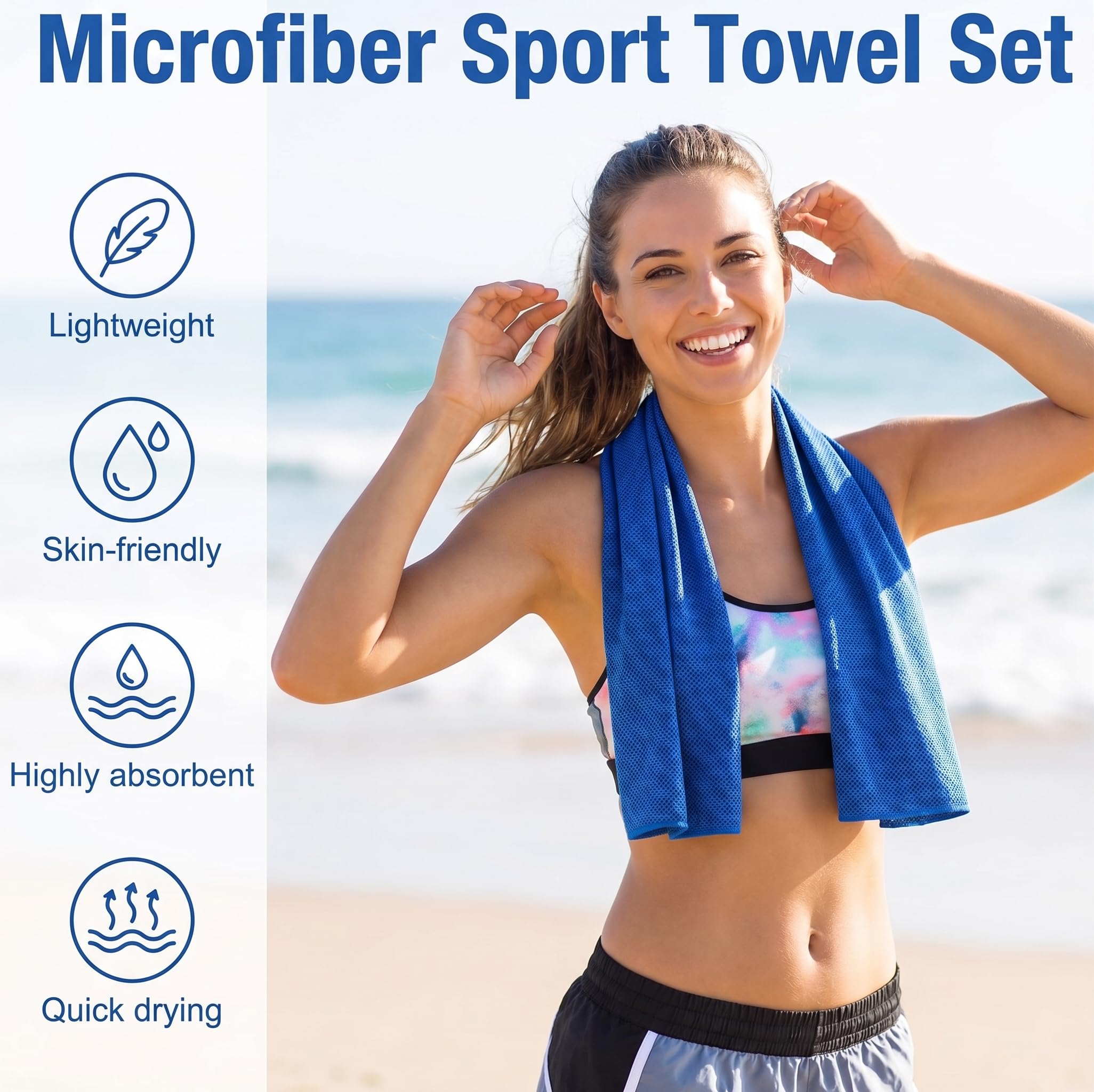 4 Packs Cooling Towels for Neck and Face(40"x 12"), Cool Sweat Towels for Hot Weather, Cooling Towels for Athletes, Lightweight Soft Breathable Towels for Yoga, Sport, Workout, Running, Gym, Camping