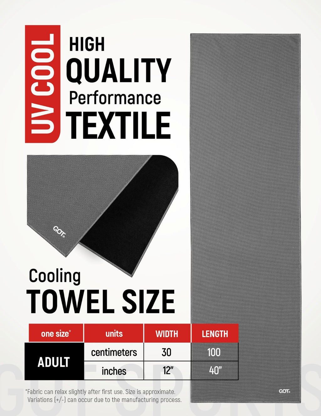 Instant Cooling Towel Neck & Face - Sweat Rag Neck Wraps Gym Workout | 40x12 Inch, Evaporative Cooling, Wet Wring Snap Activation, Lightweight, UPF 40+, Outdoor Adventures