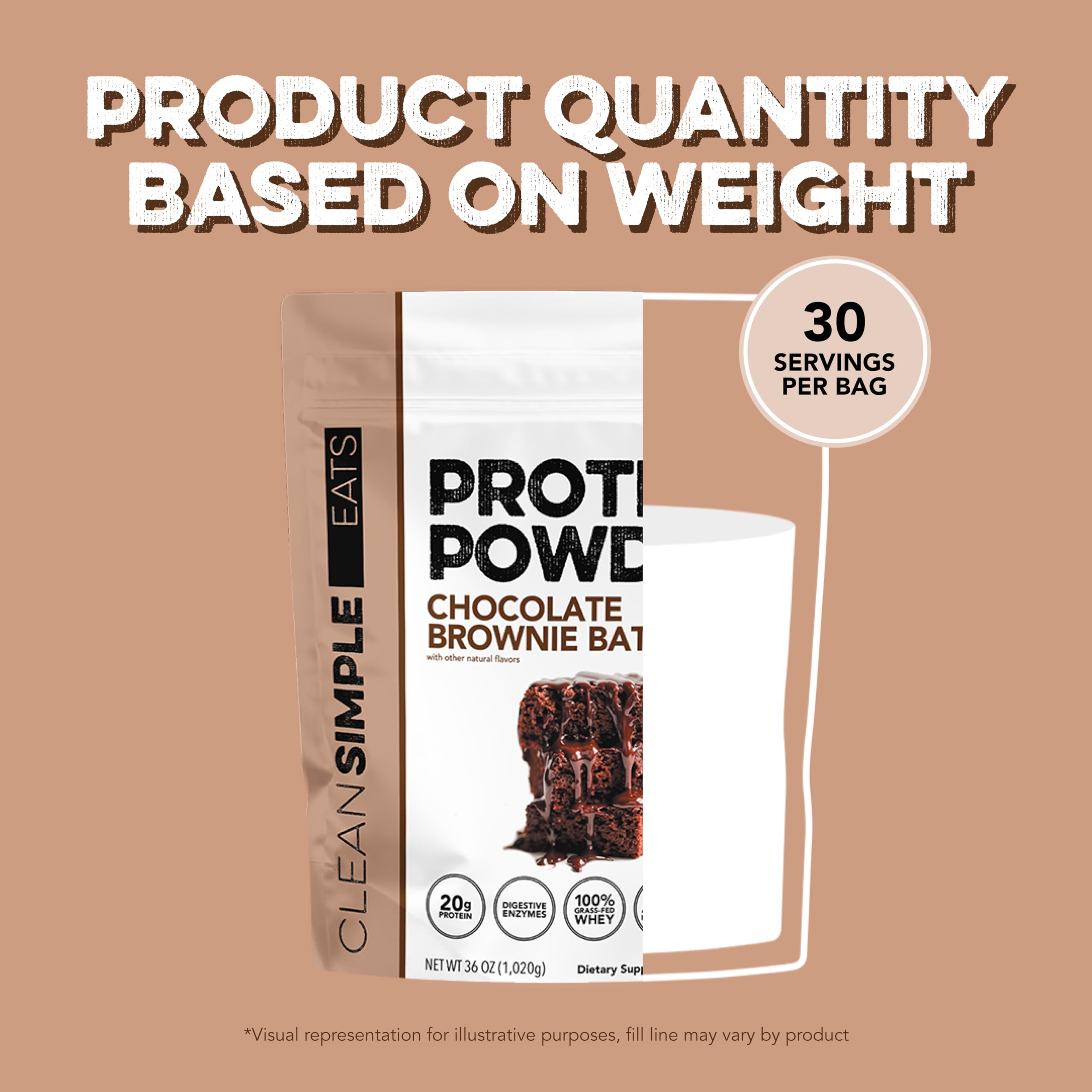 Clean Simple Eats Whey Isolate Protein Powder, Variety Pack, Naturally Sweetened, Zero Added Sugar, 20g 100% GrassFed Protein Powder with Digestive Enzymes, GlutenFree, Non GMO, 10 Single Serve Pack