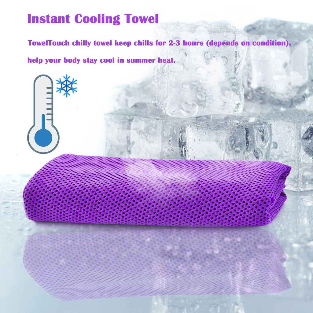 4 Packs Cooling Towels for Neck and Face(40"x 12"), Cool Sweat Towels for Hot Weather, Cooling Towels for Athletes, Lightweight Soft Breathable Towels for Yoga, Sport, Workout, Running, Gym, Camping