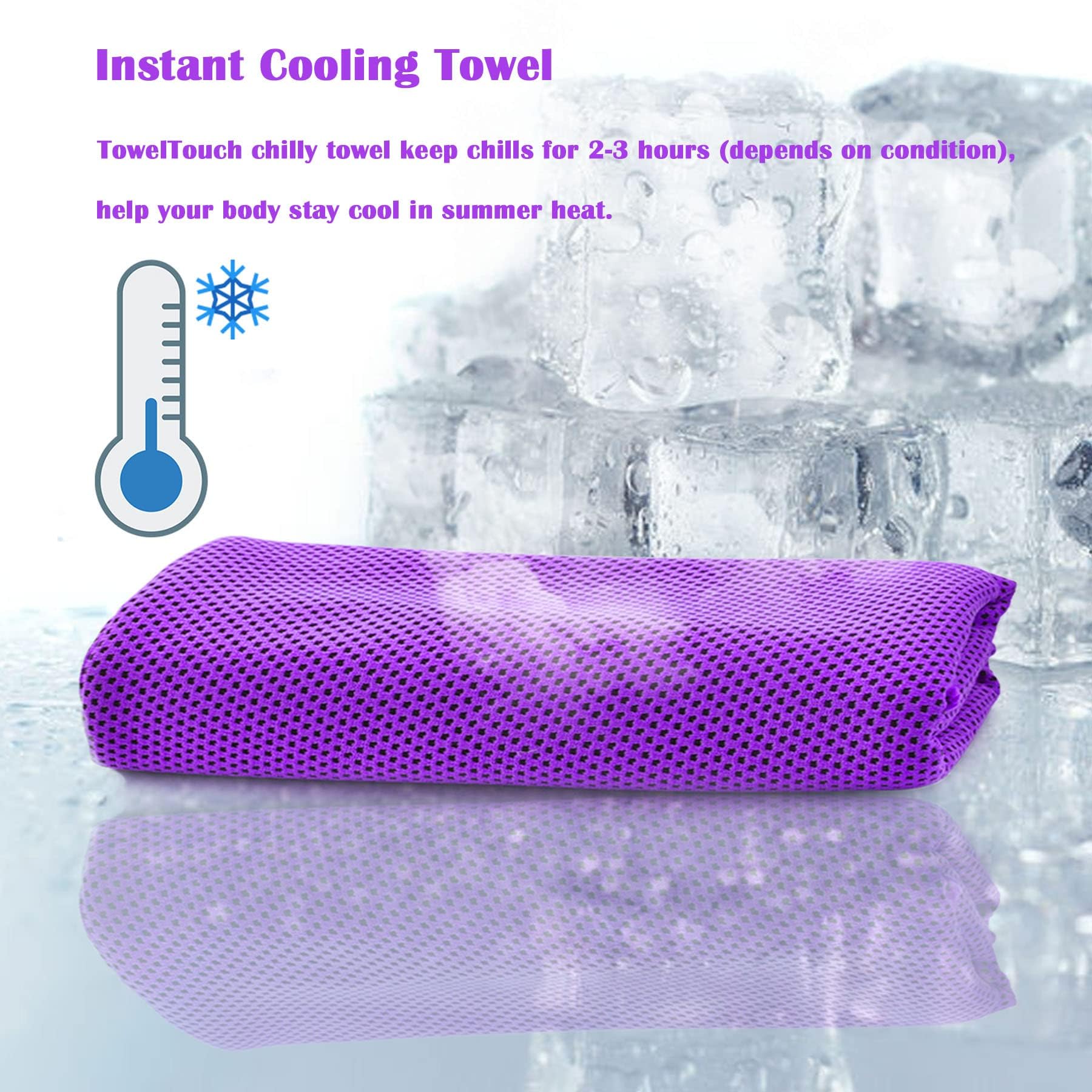 4 Packs Cooling Towels for Neck and Face(40"x 12"), Cool Sweat Towels for Hot Weather, Cooling Towels for Athletes, Lightweight Soft Breathable Towels for Yoga, Sport, Workout, Running, Gym, Camping