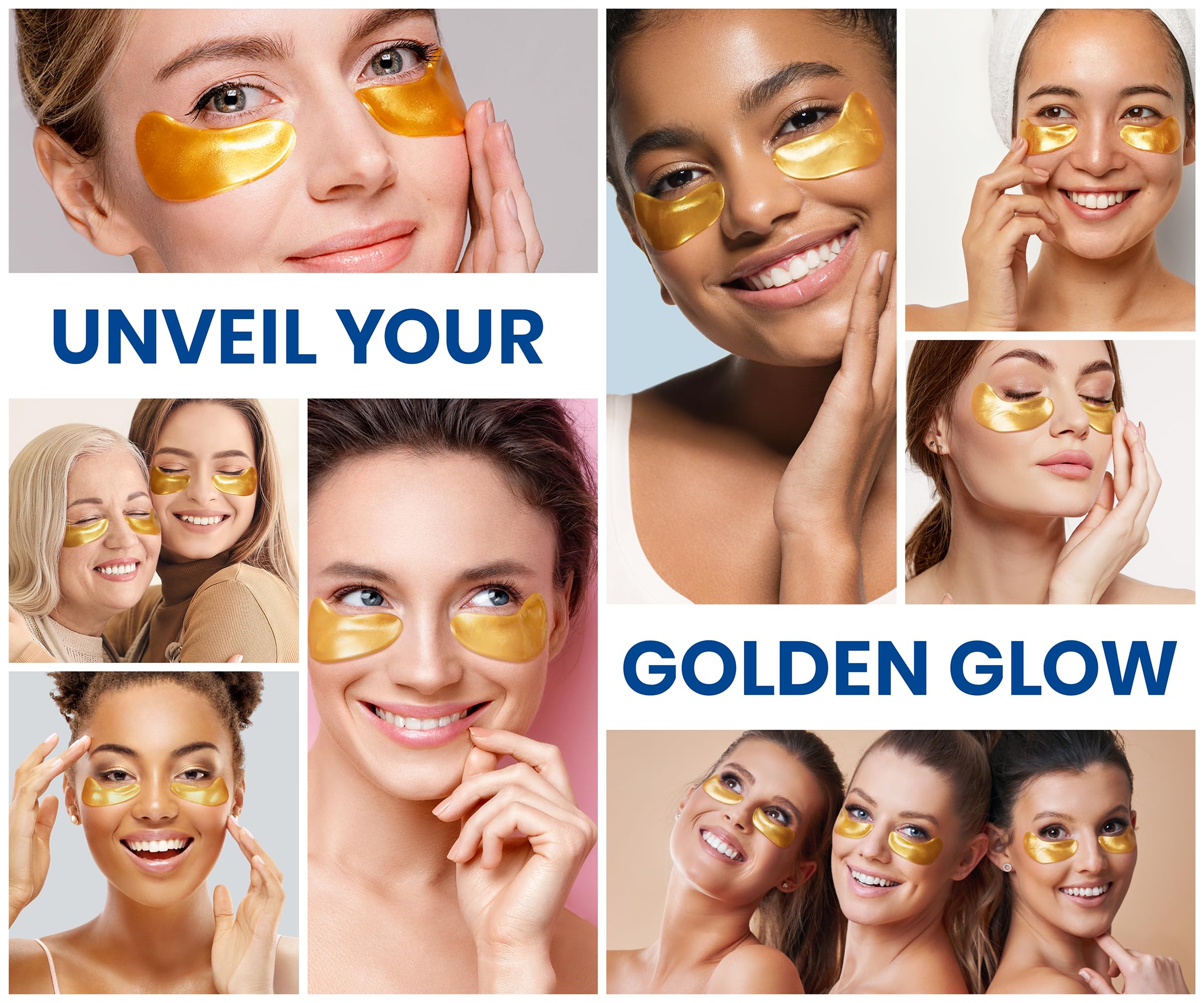 Stylia Collagen & Vitamin C Under Eye Patches for Puffy Eyes & Dark Circles - Depuffing, Hydrating & Firming Under Eye Mask with Hyaluronic Acid - Stocking Stuffers for Teen Girls, Vegan (30 Pairs)