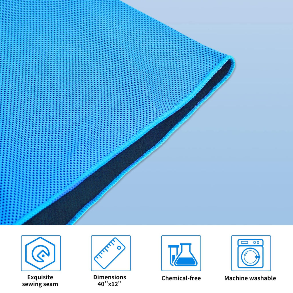 4 Packs Cooling Towels for Neck and Face(40"x 12"), Cool Sweat Towels for Hot Weather, Cooling Towels for Athletes, Lightweight Soft Breathable Towels for Yoga, Sport, Workout, Running, Gym, Camping