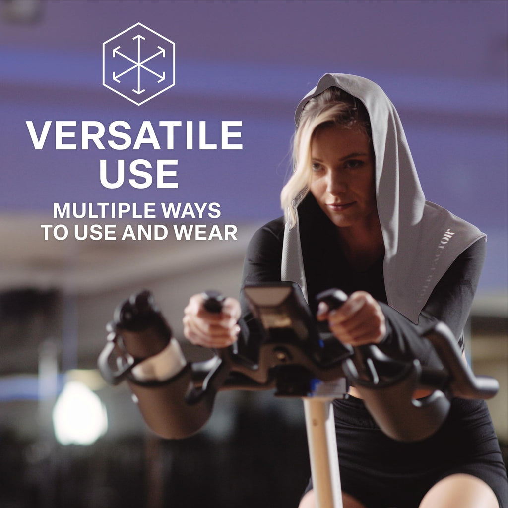 COLD FACTOR Instant Cooling Hoodie Towel – Advanced Chemical-Free Evaporative Cooling Technology – UPF 50+, 2+ Hours Cooling